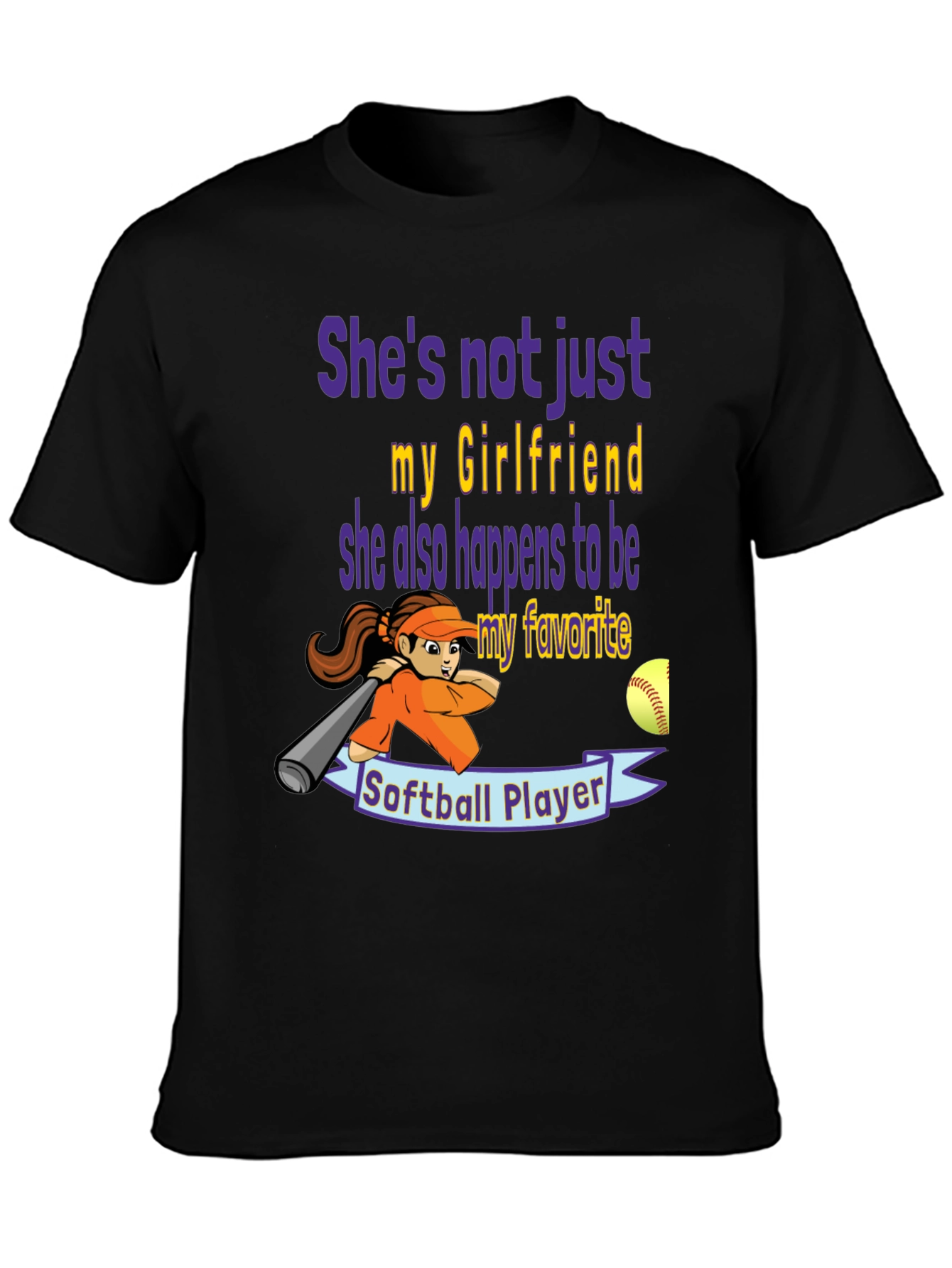 Softball Girlfriend Graphic T-Shirt