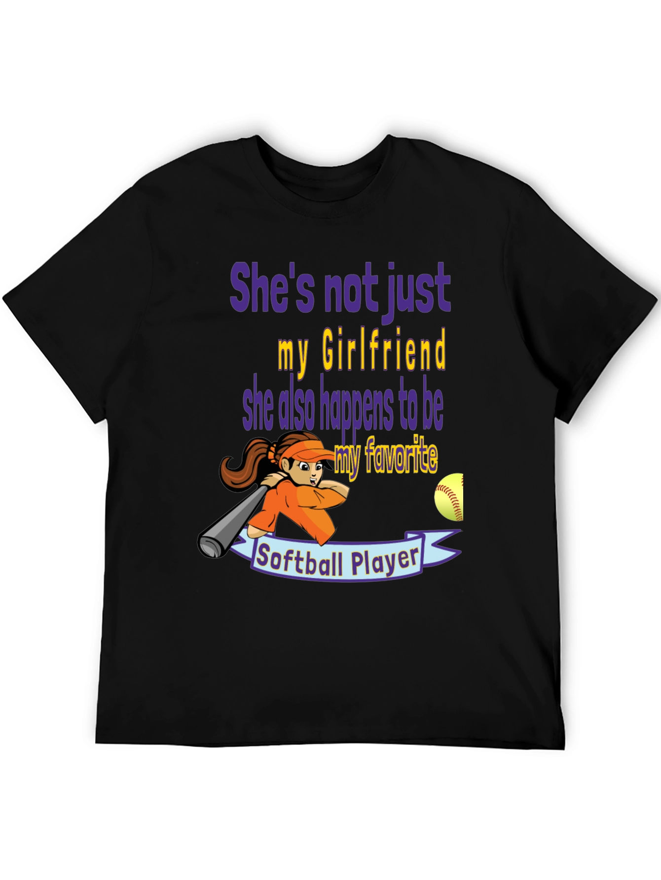 Softball Girlfriend Graphic T-Shirt