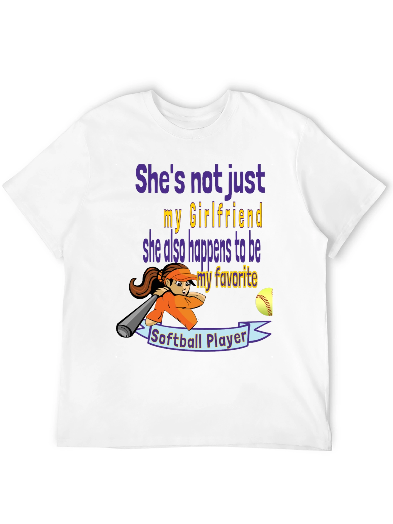 Softball Girlfriend Graphic T-Shirt