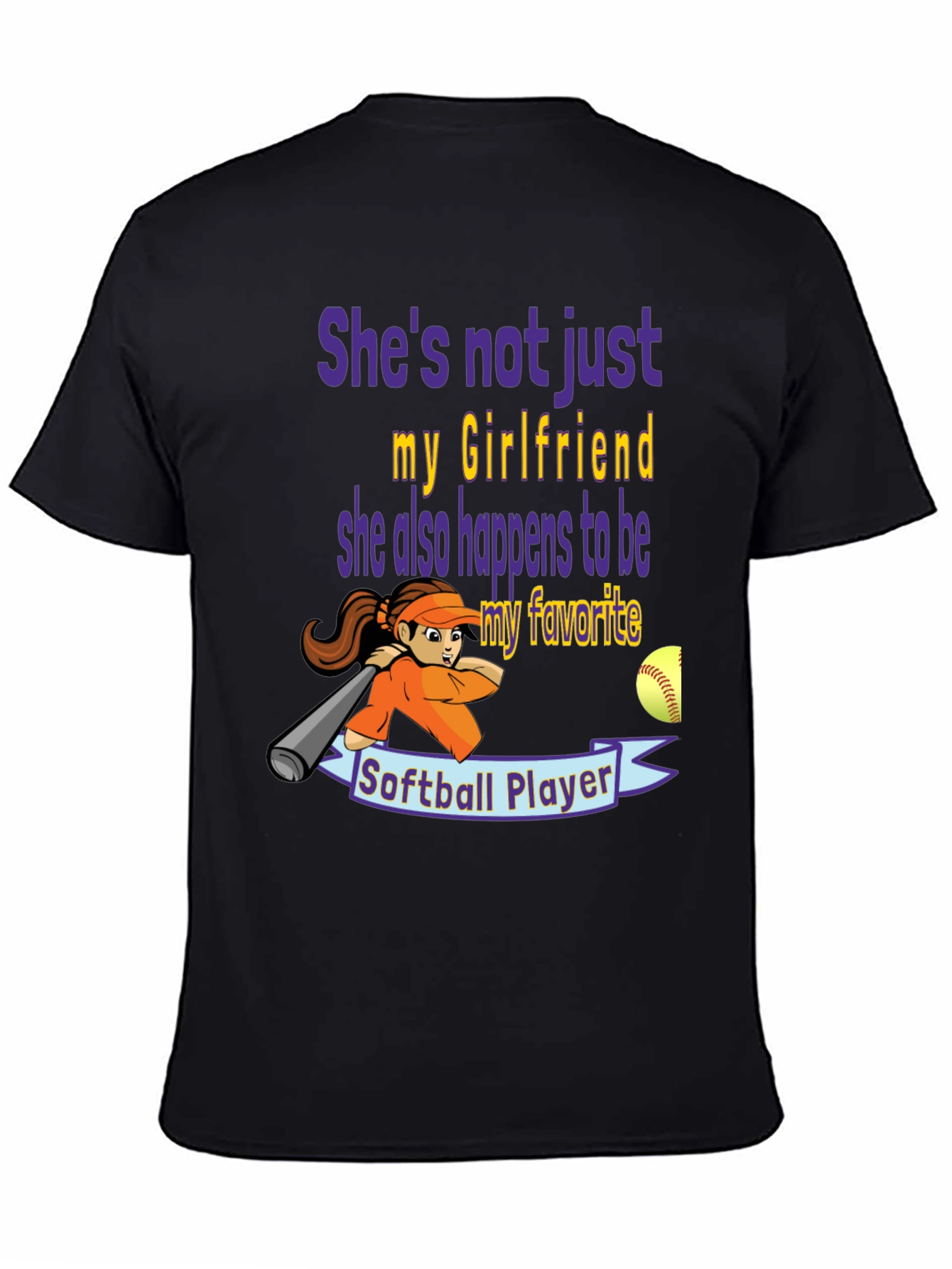 Softball Girlfriend Graphic T-Shirt
