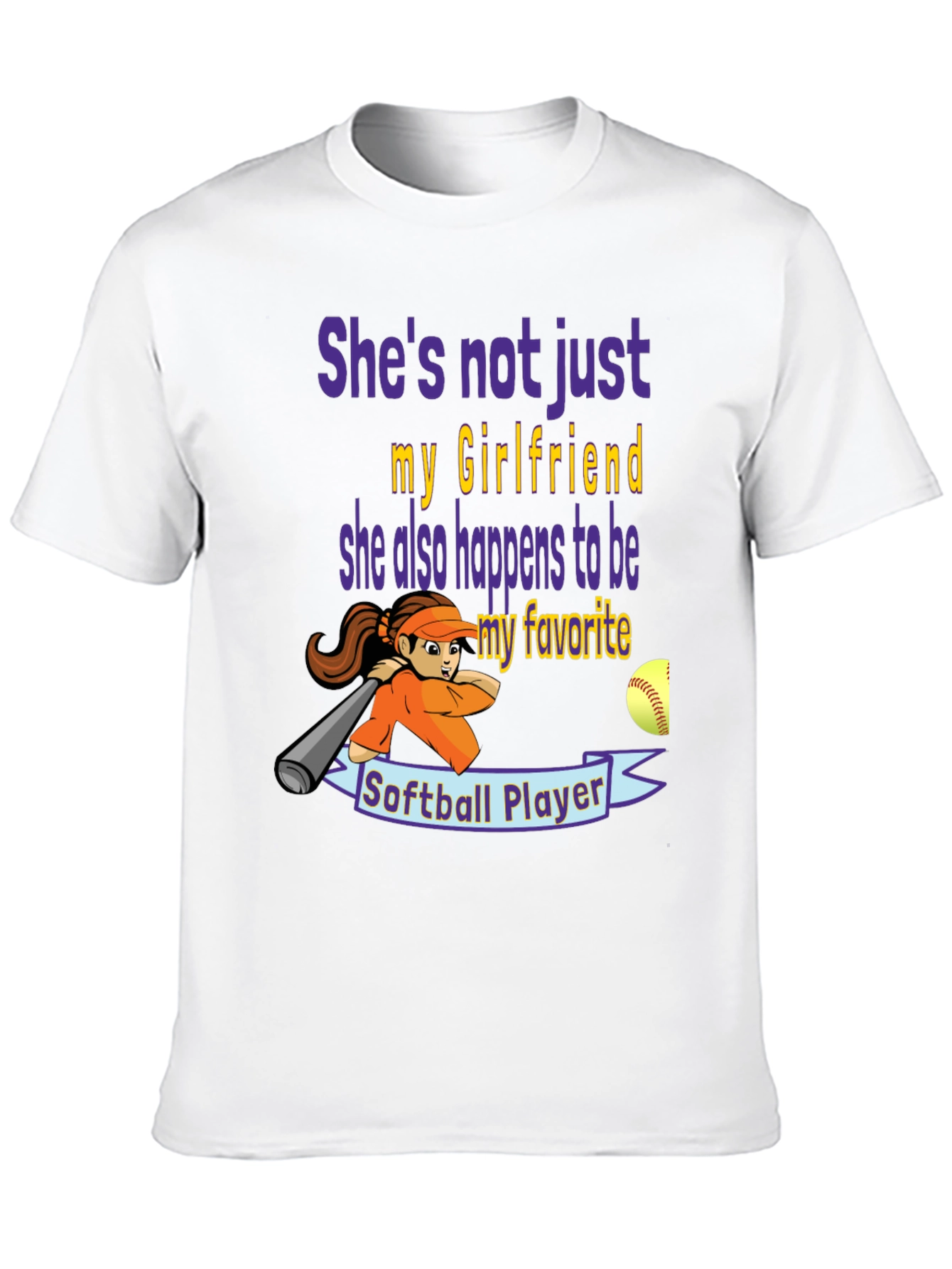 Softball Girlfriend Graphic T-Shirt