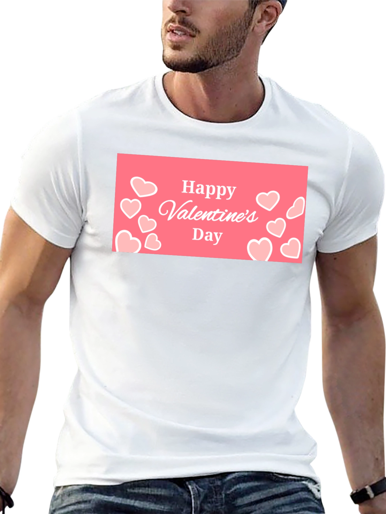 Happy Valentines Day Black Graphic Tee