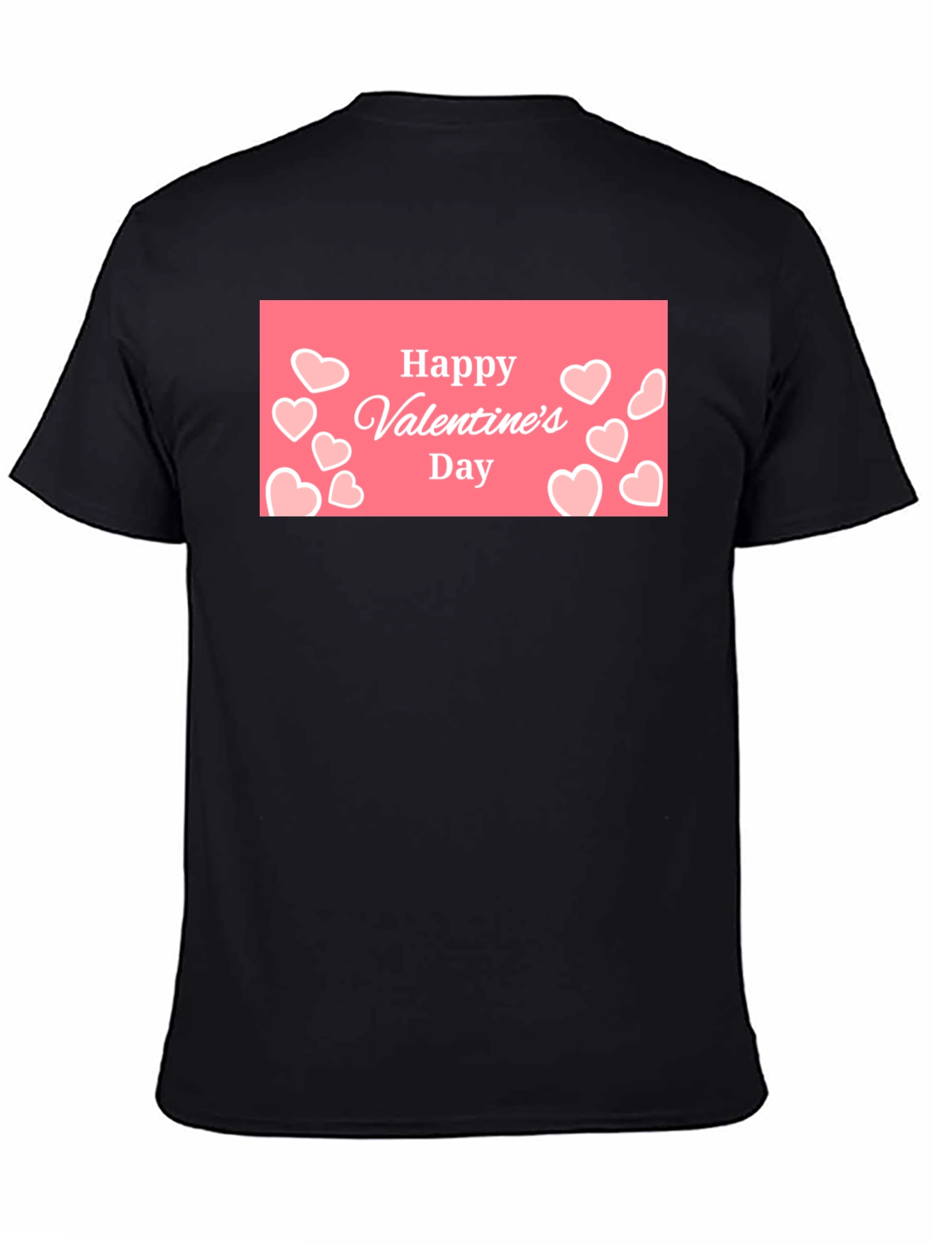 Happy Valentines Day Black Graphic Tee