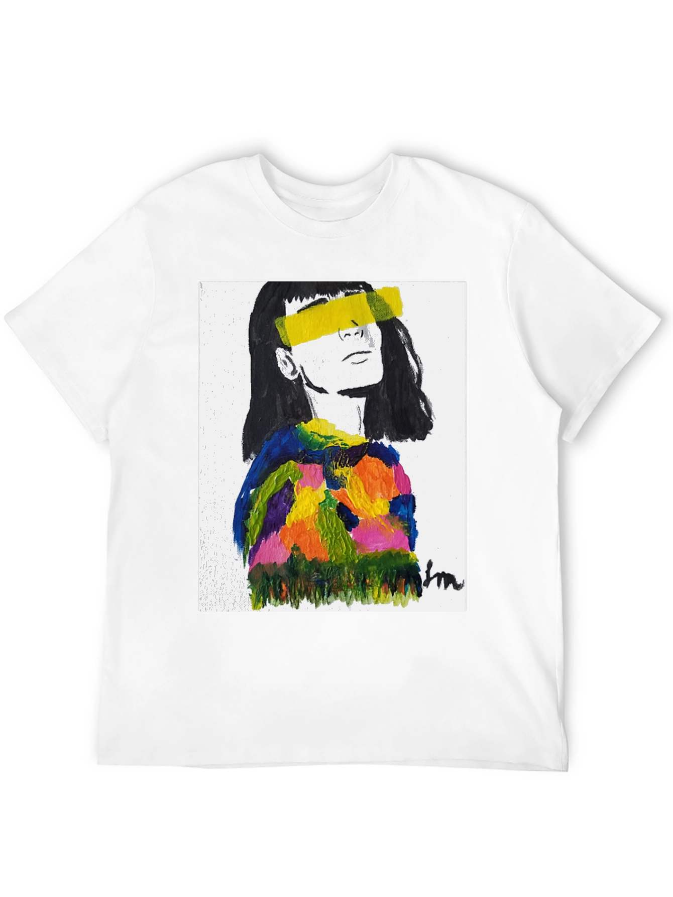 Abstract Art Portrait Black T-Shirt