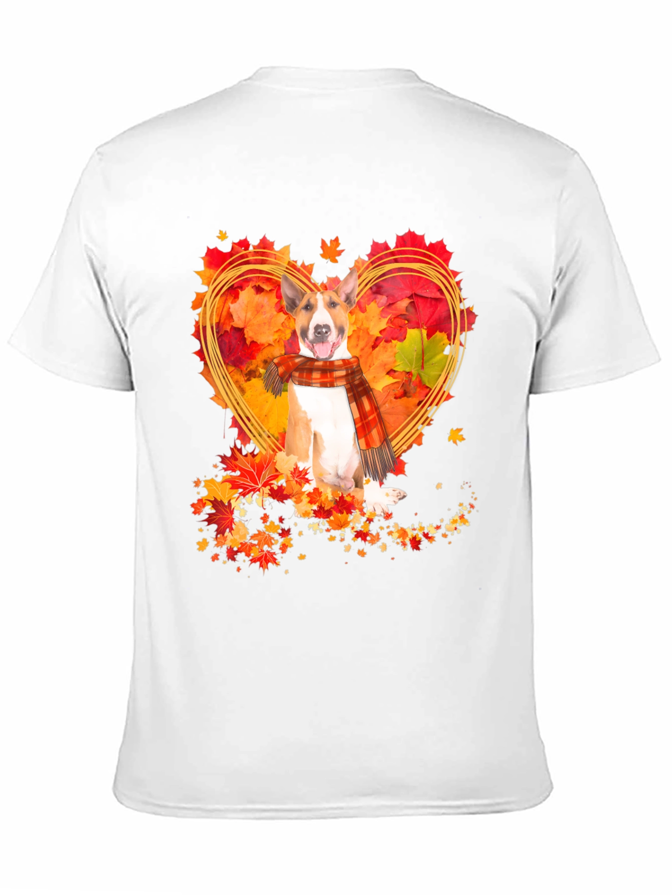 Fall Bull Terrier Heart Graphic Tee