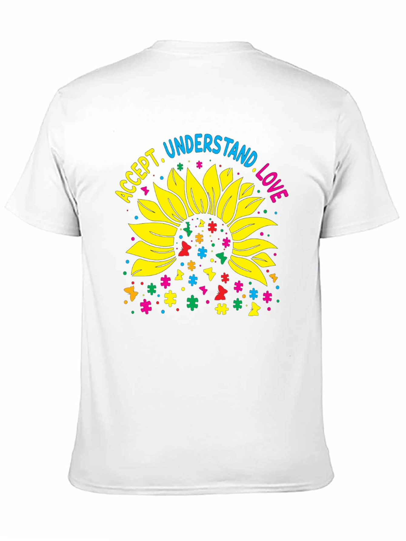 Accept Understand Love Sunflower Autism Awareness T-Shirt