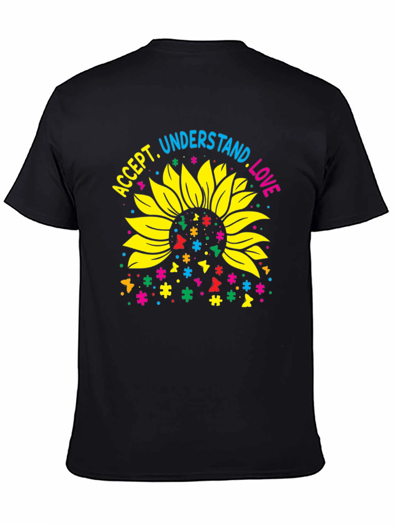 Accept Understand Love Sunflower Autism Awareness T-Shirt