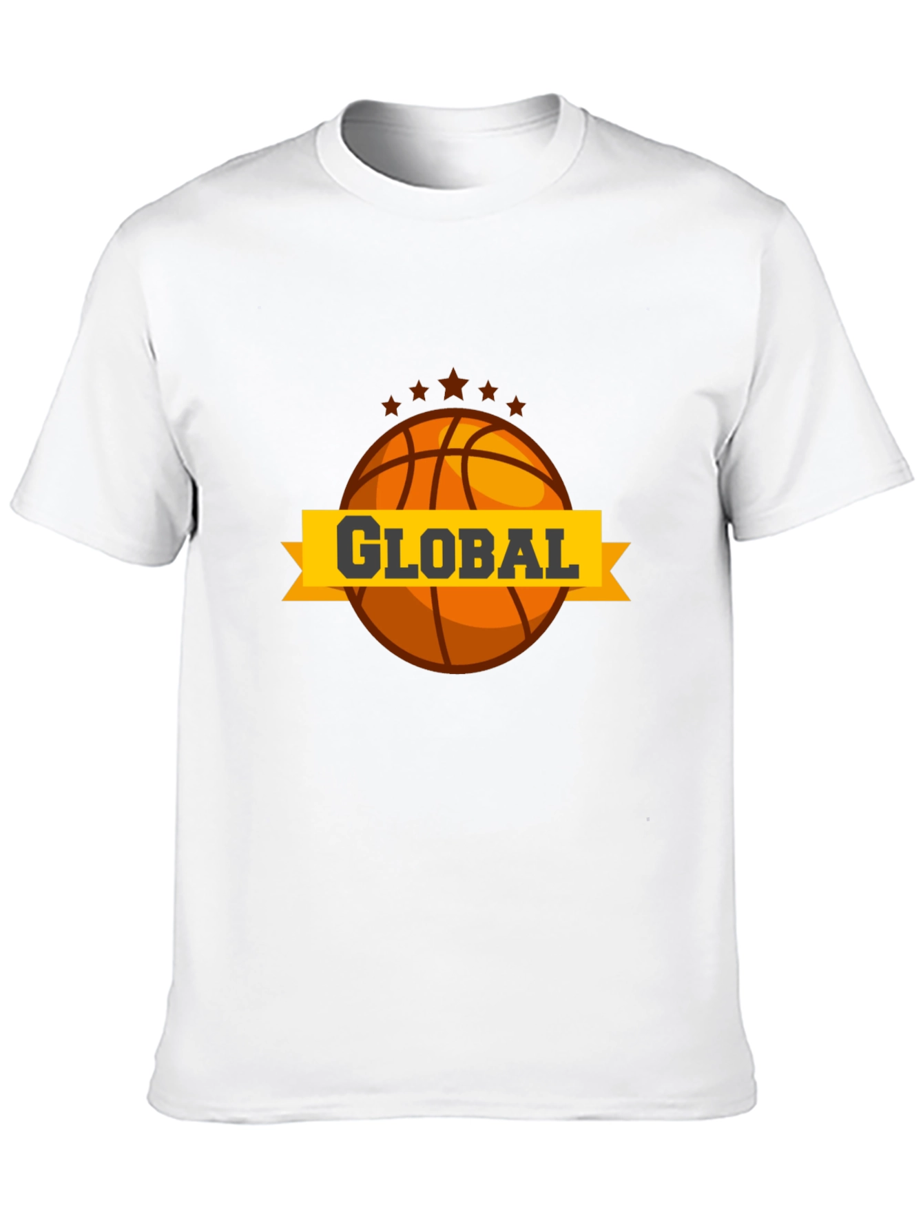Global Basketball Graphic Tee - Black Casual T-Shirt
