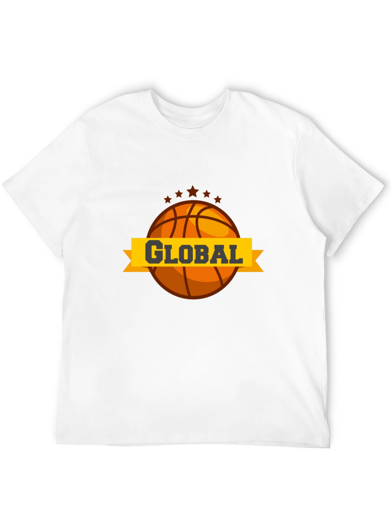 Global Basketball Graphic Tee - Black Casual T-Shirt