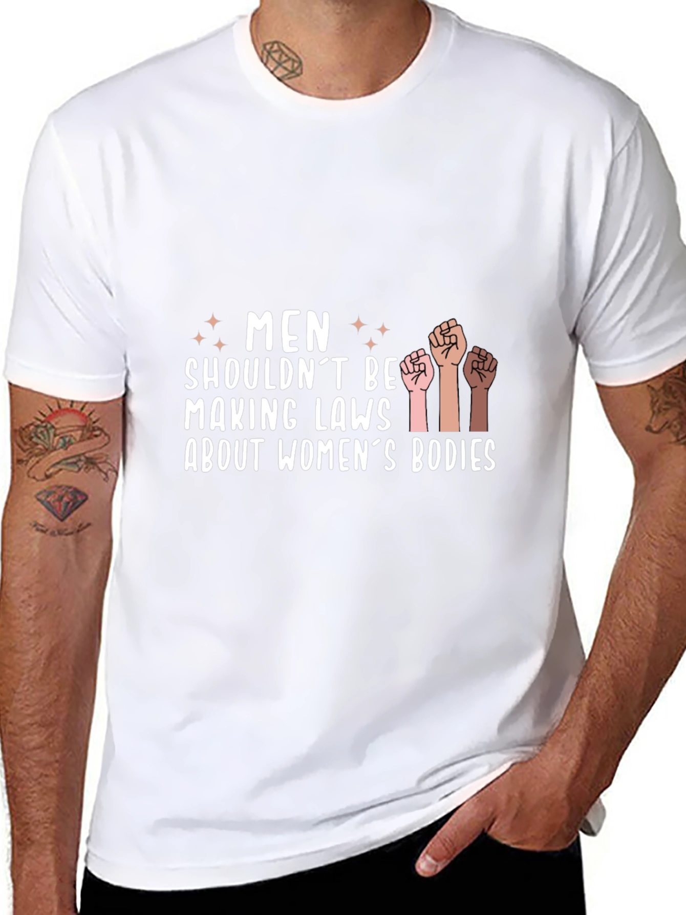 Empowering Statement Tee: Men Shouldnt Make Laws