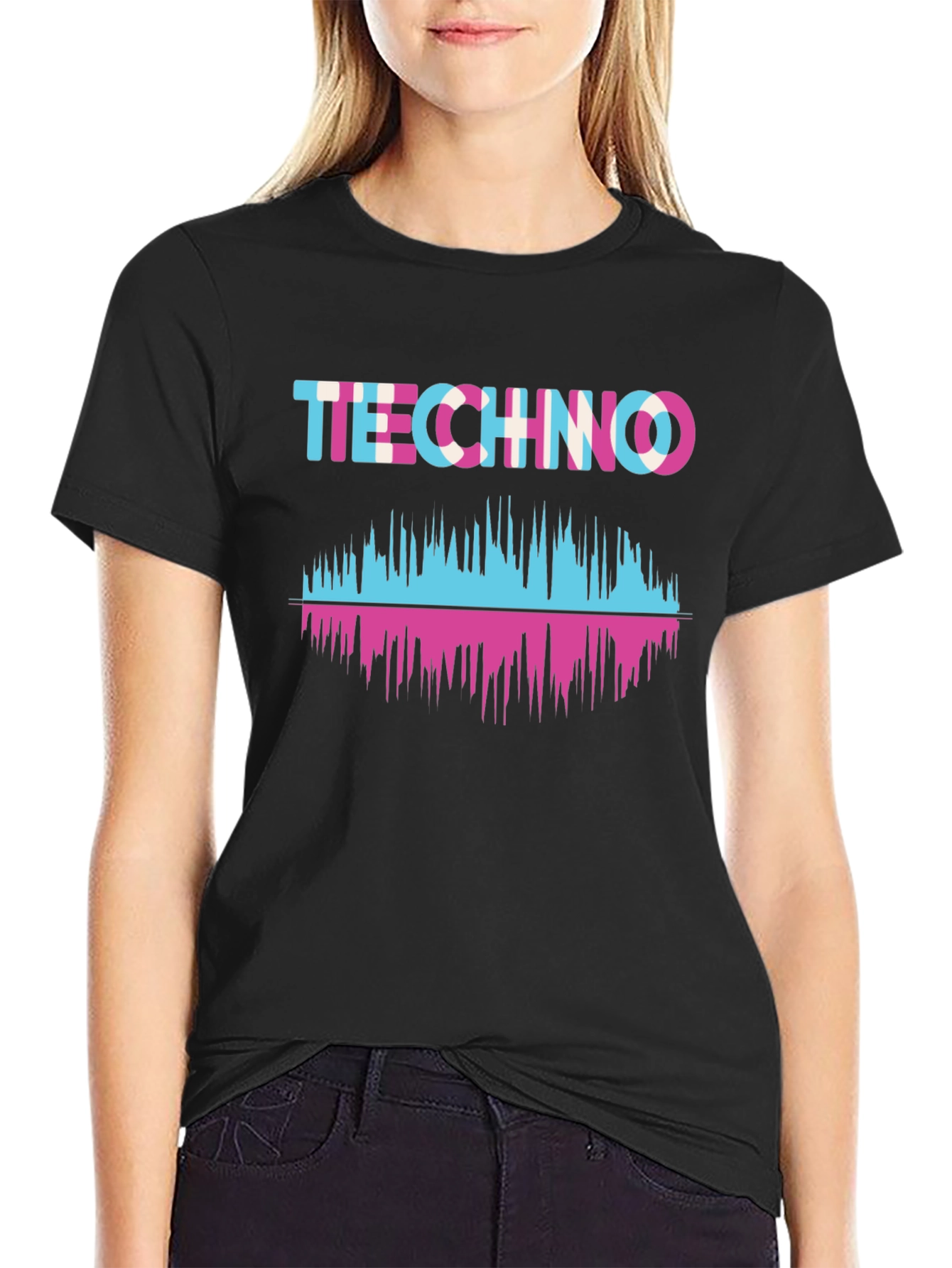 Techno Music Waveform Graphic T-Shirt