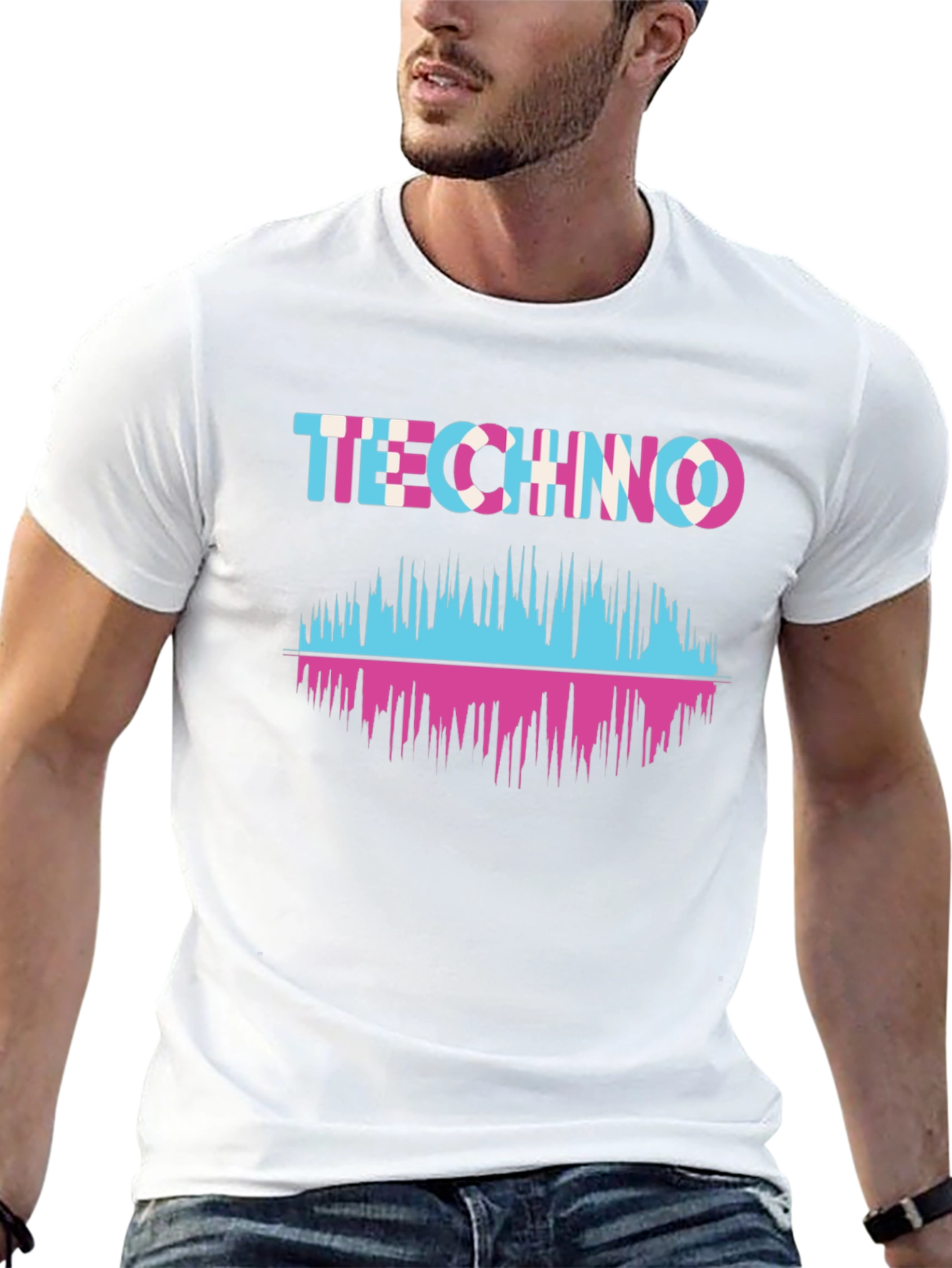 Techno Music Waveform Graphic T-Shirt