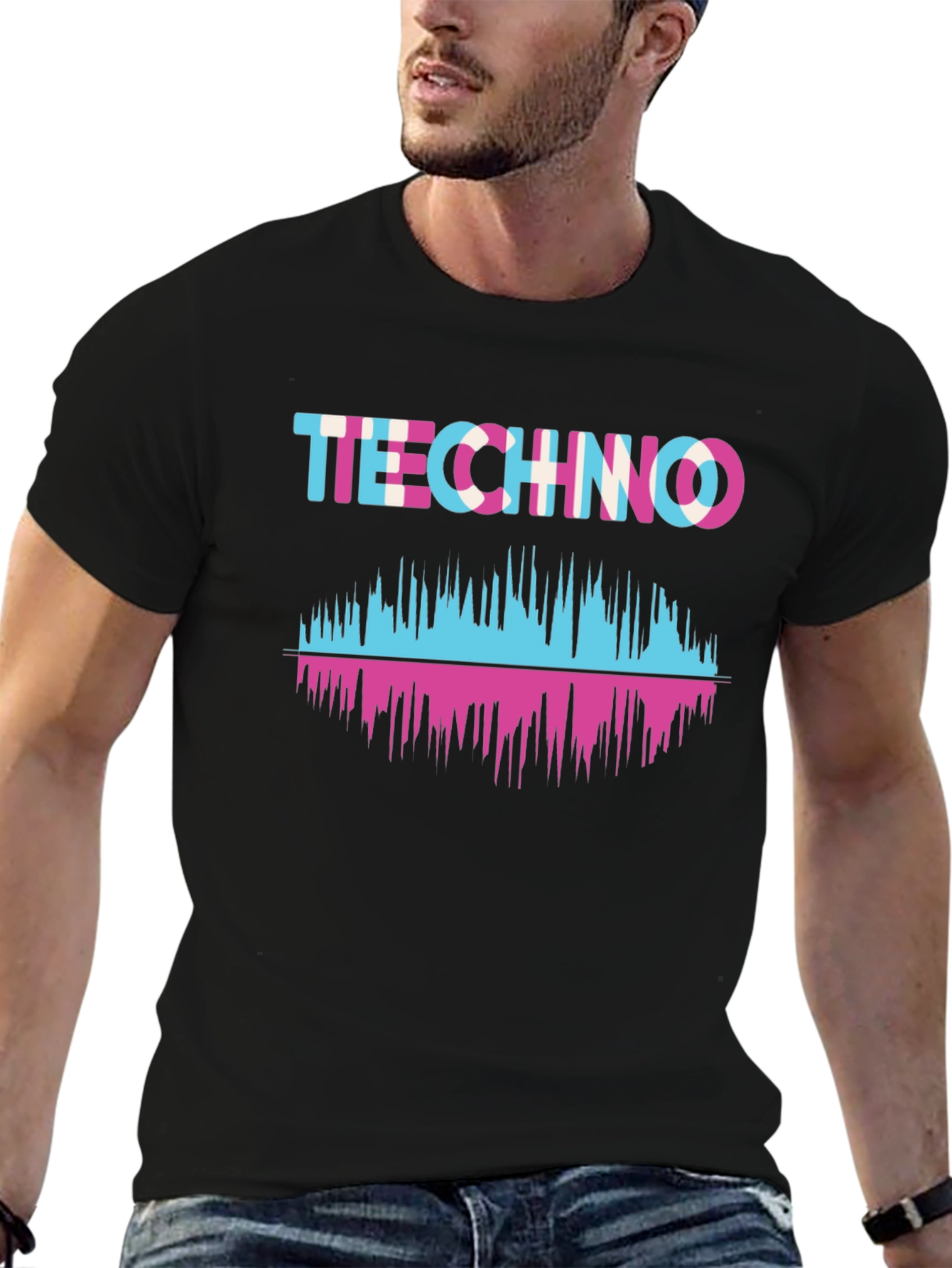 Techno Music Waveform Graphic T-Shirt