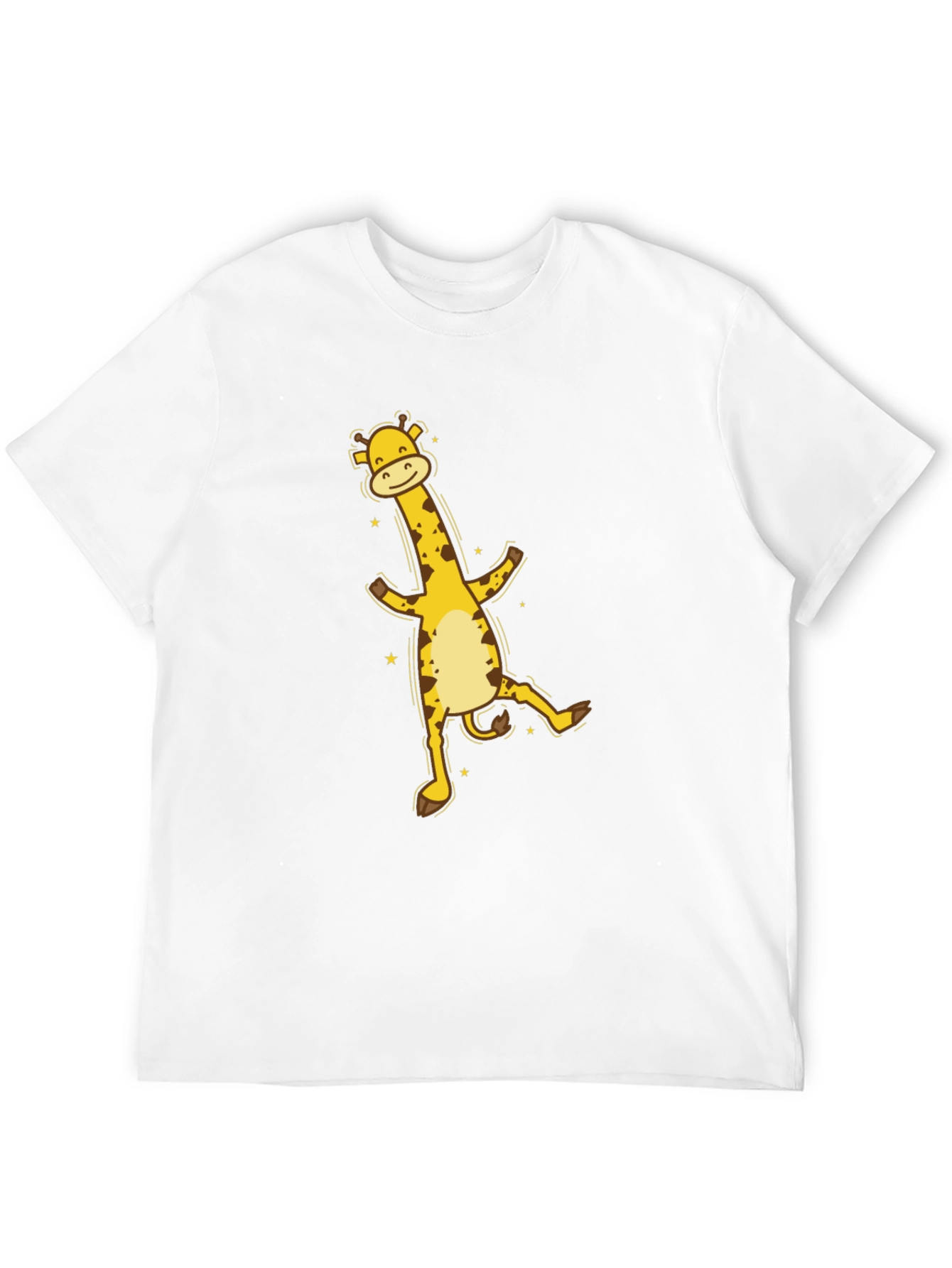 Fun Giraffe Graphic Tee - Black Cotton T-Shirt