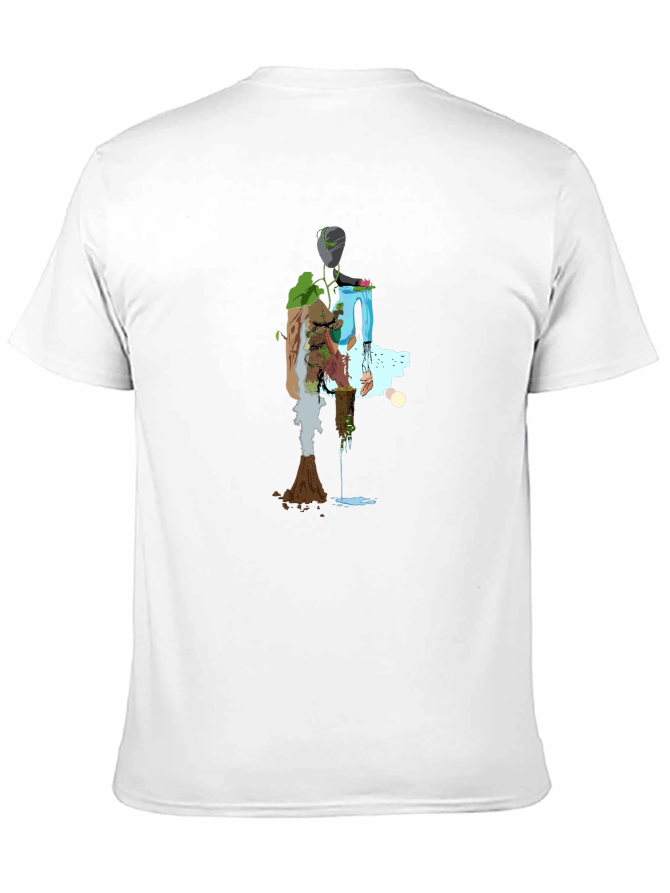 Nature Abstract Graphic Tee - Stylish Black T-Shirt