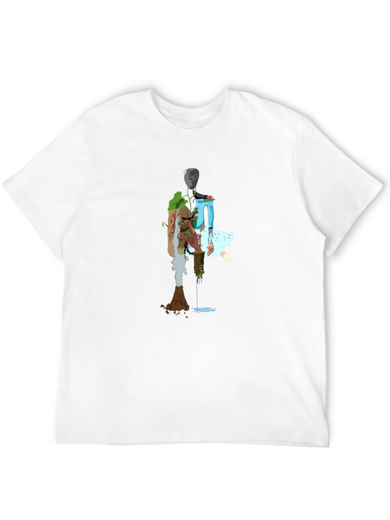 Nature Abstract Graphic Tee - Stylish Black T-Shirt