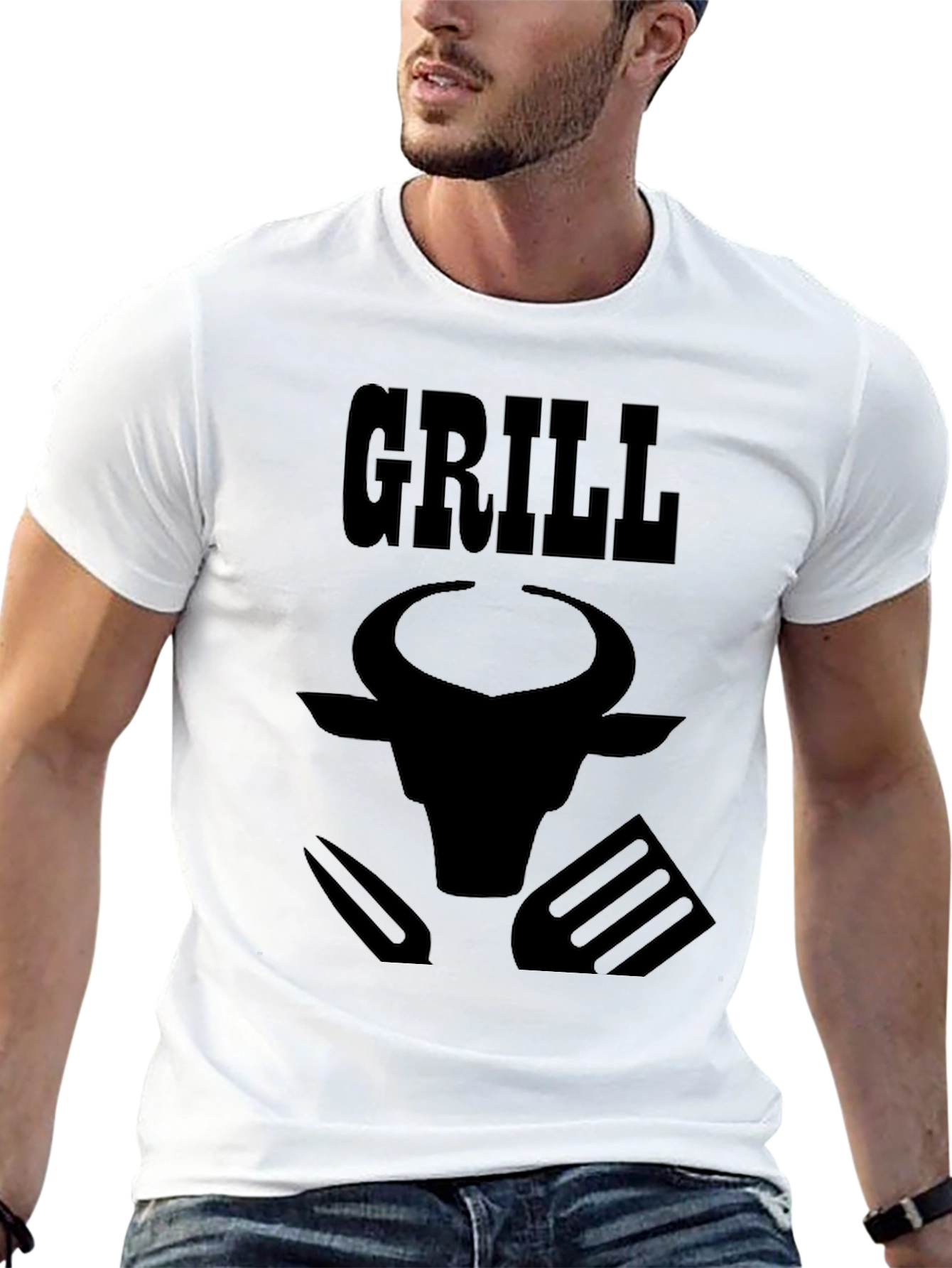 Grill Master Tee - Bull Design BBQ T-Shirt