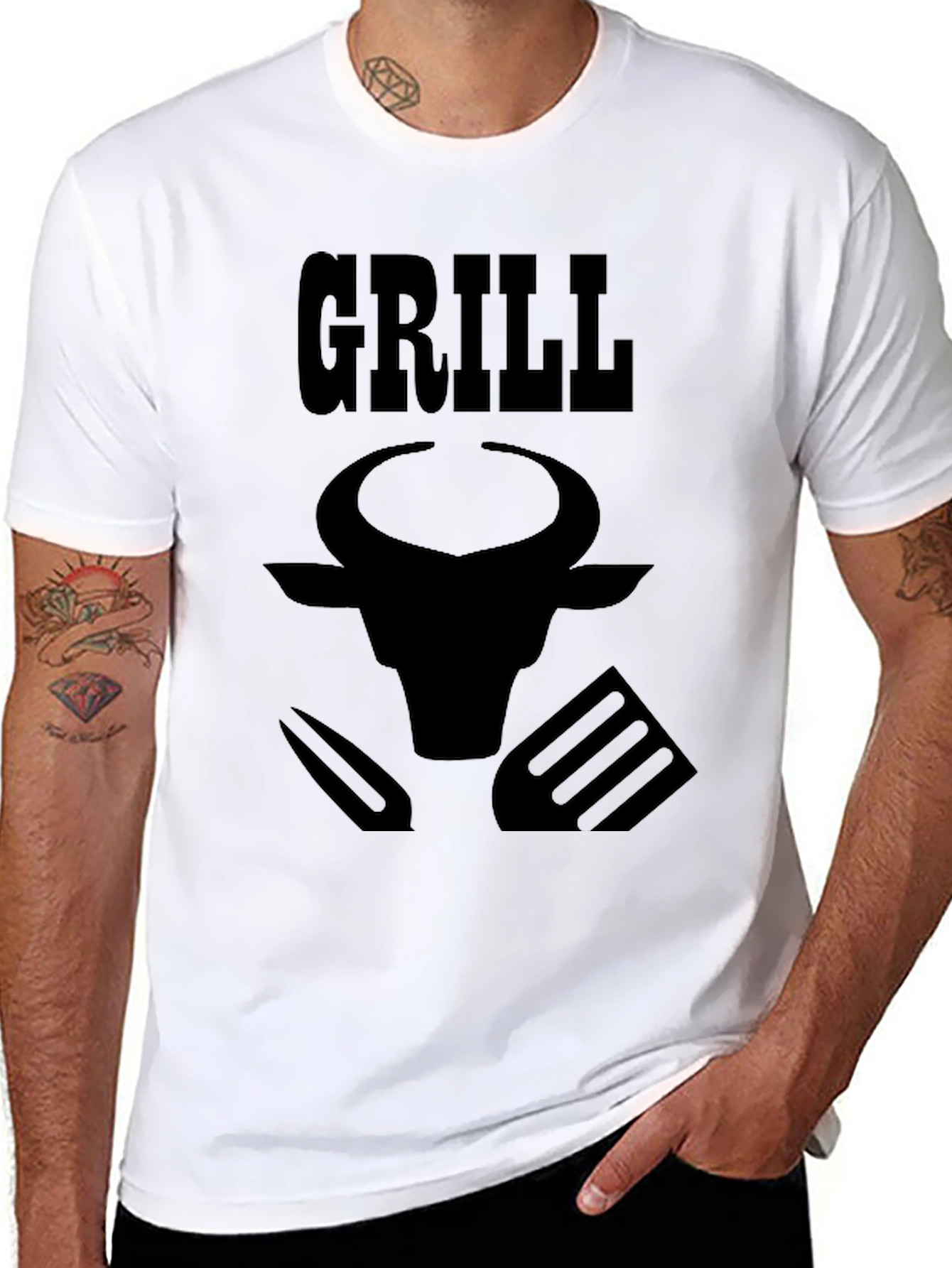 Grill Master Tee - Bull Design BBQ T-Shirt
