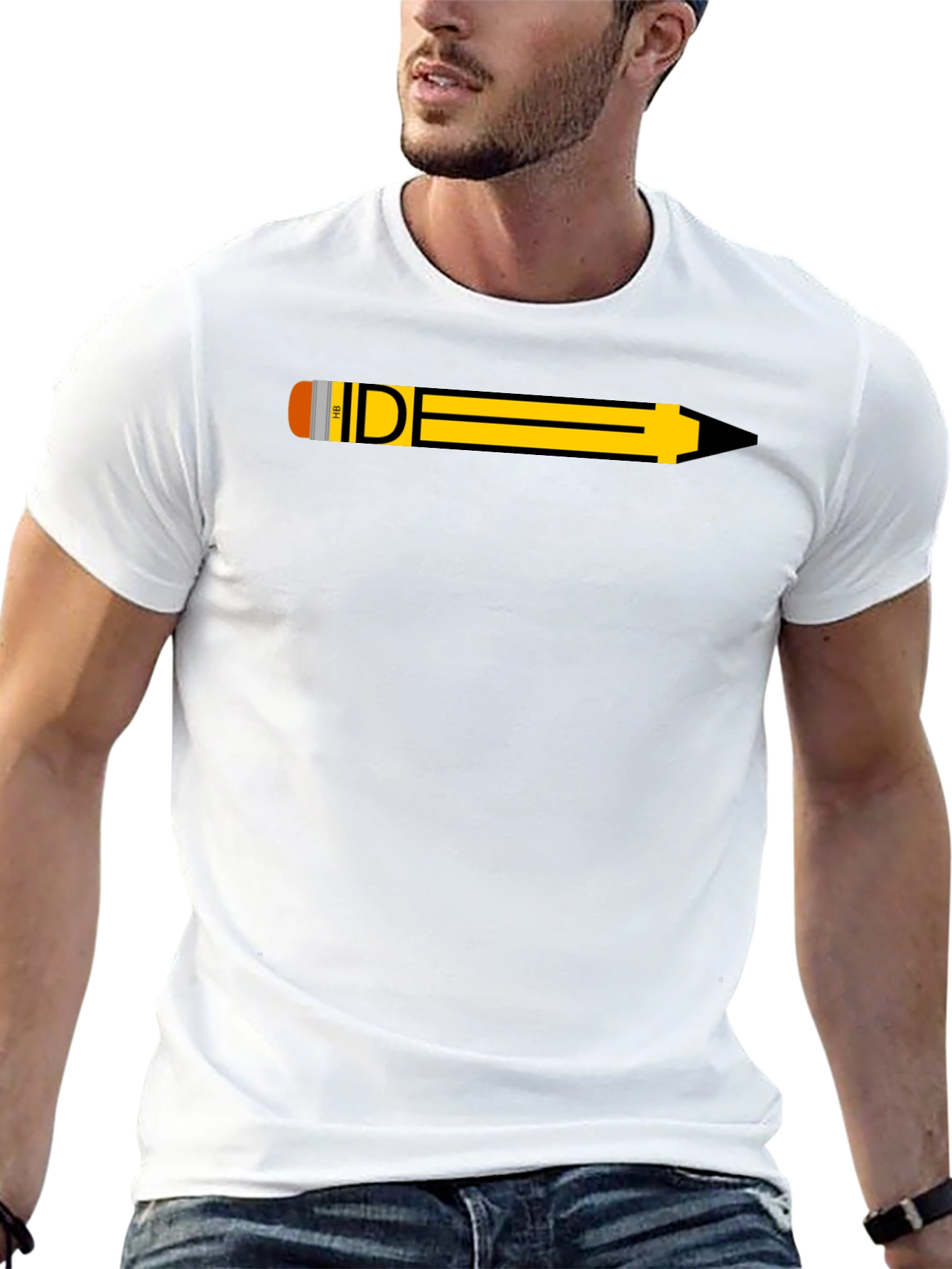 Pencil Graphic Black T-Shirt - Creative Design