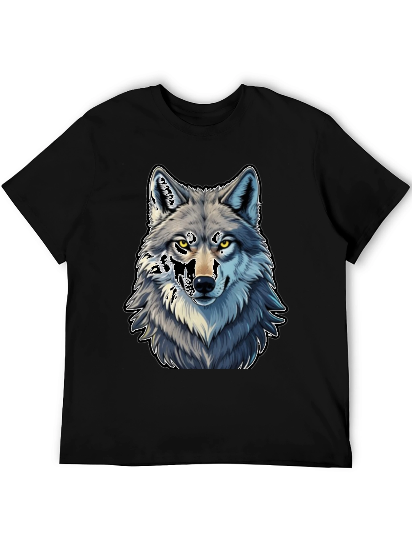 Wolf Graphic Tee - Black Cotton Blend