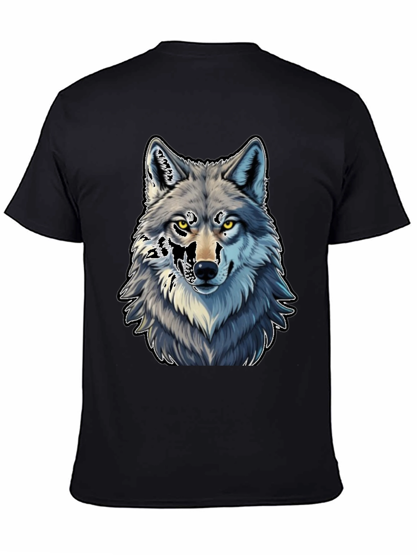 Wolf Graphic Tee - Black Cotton Blend