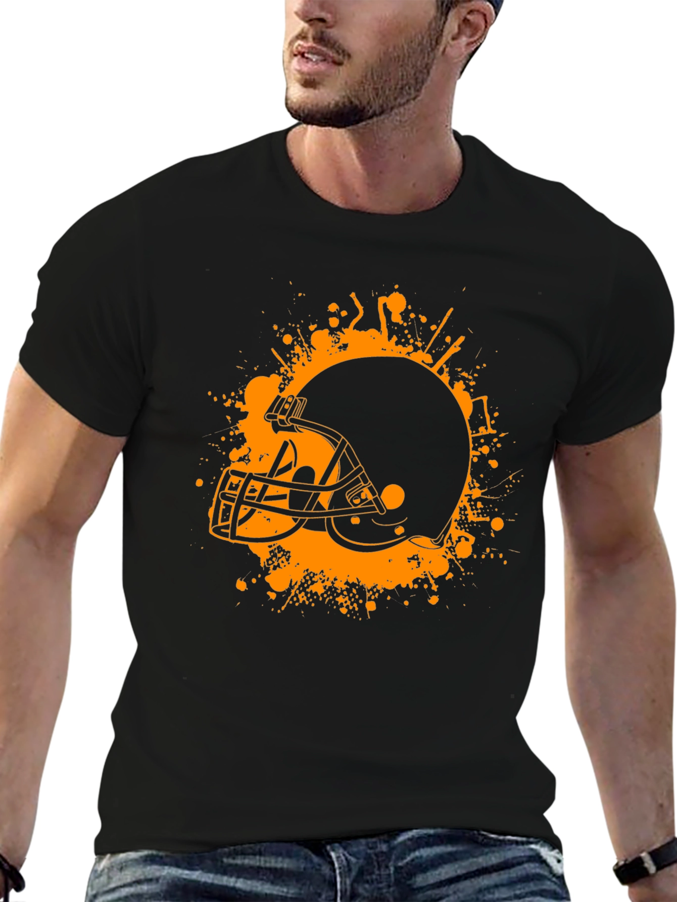 Football Helmet Graphic Tee - Sport Fan Apparel