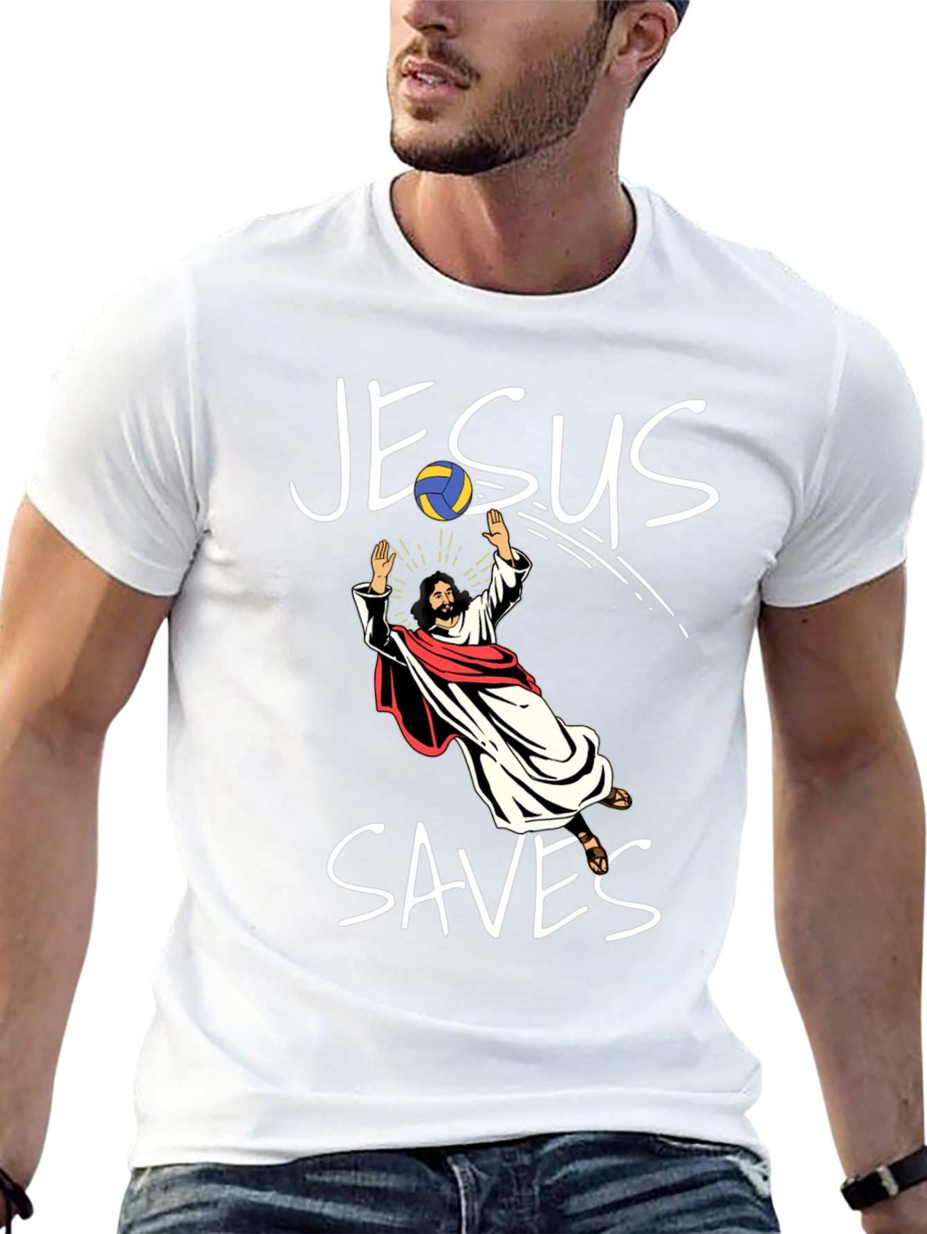 Jesus Saves Volleyball T-Shirt