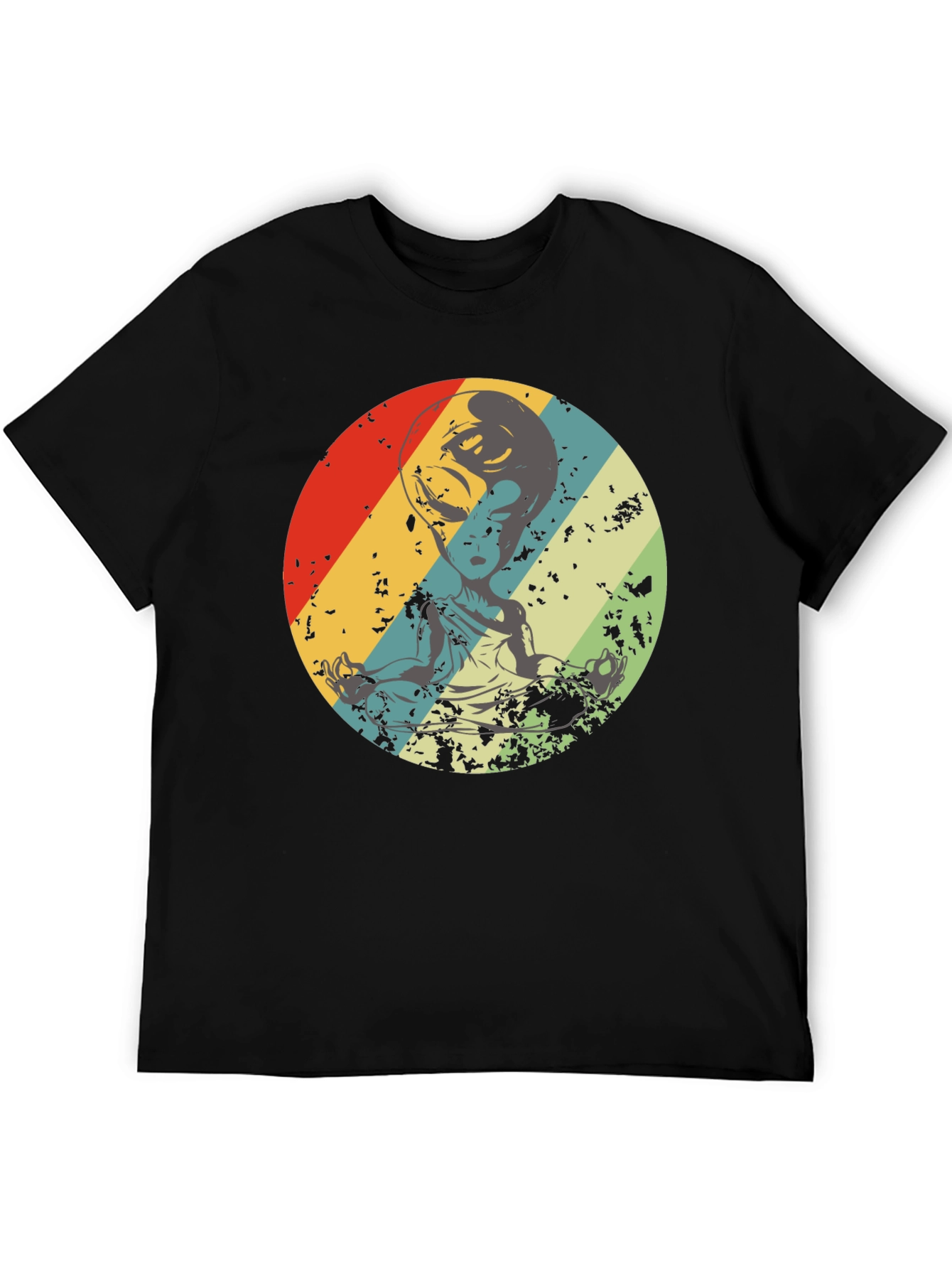 Retro Alien Meditation T-Shirt - Sci-Fi Yoga Tee