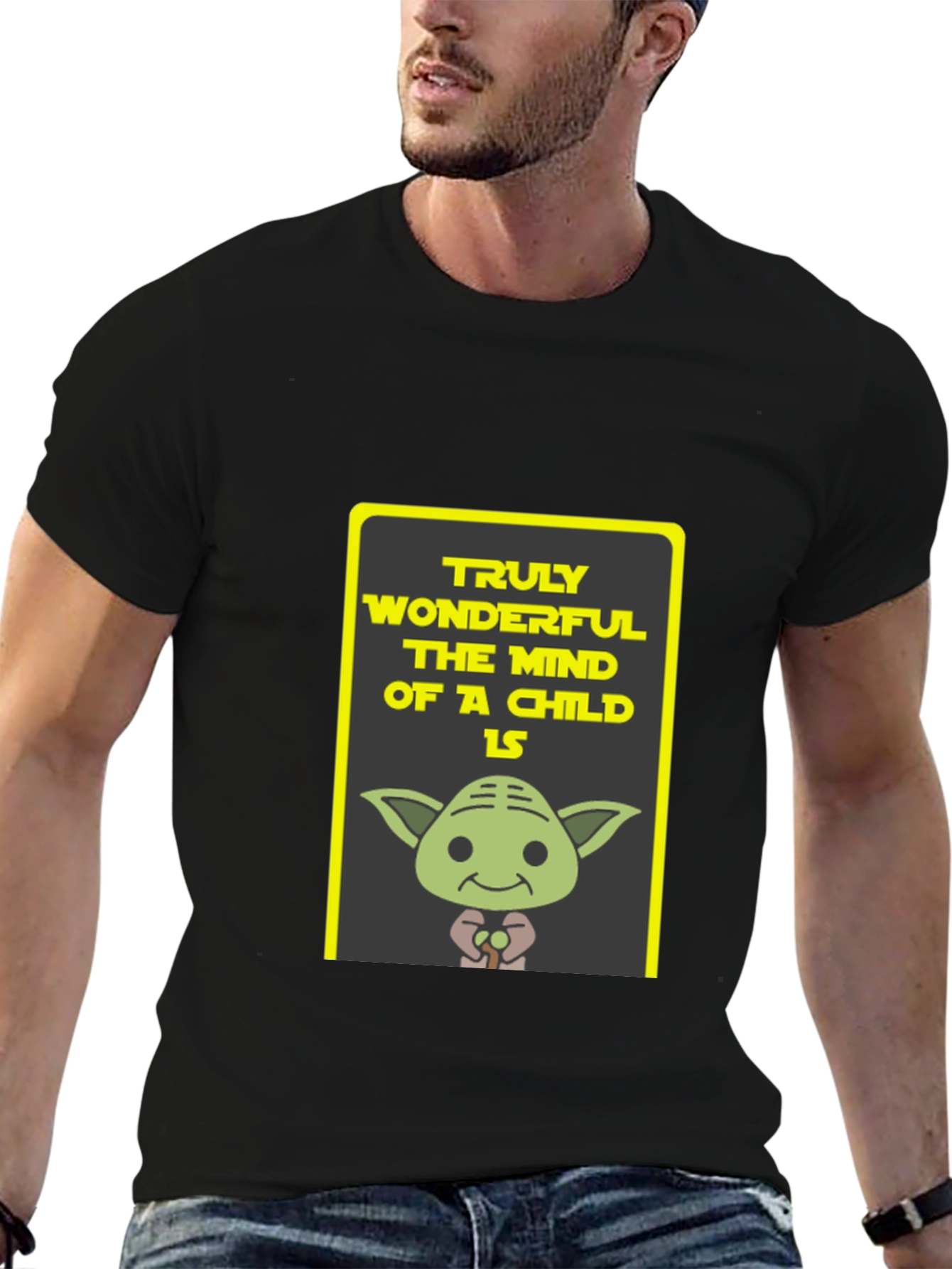 Yoda Truly Wonderful Graphic Black T-Shirt