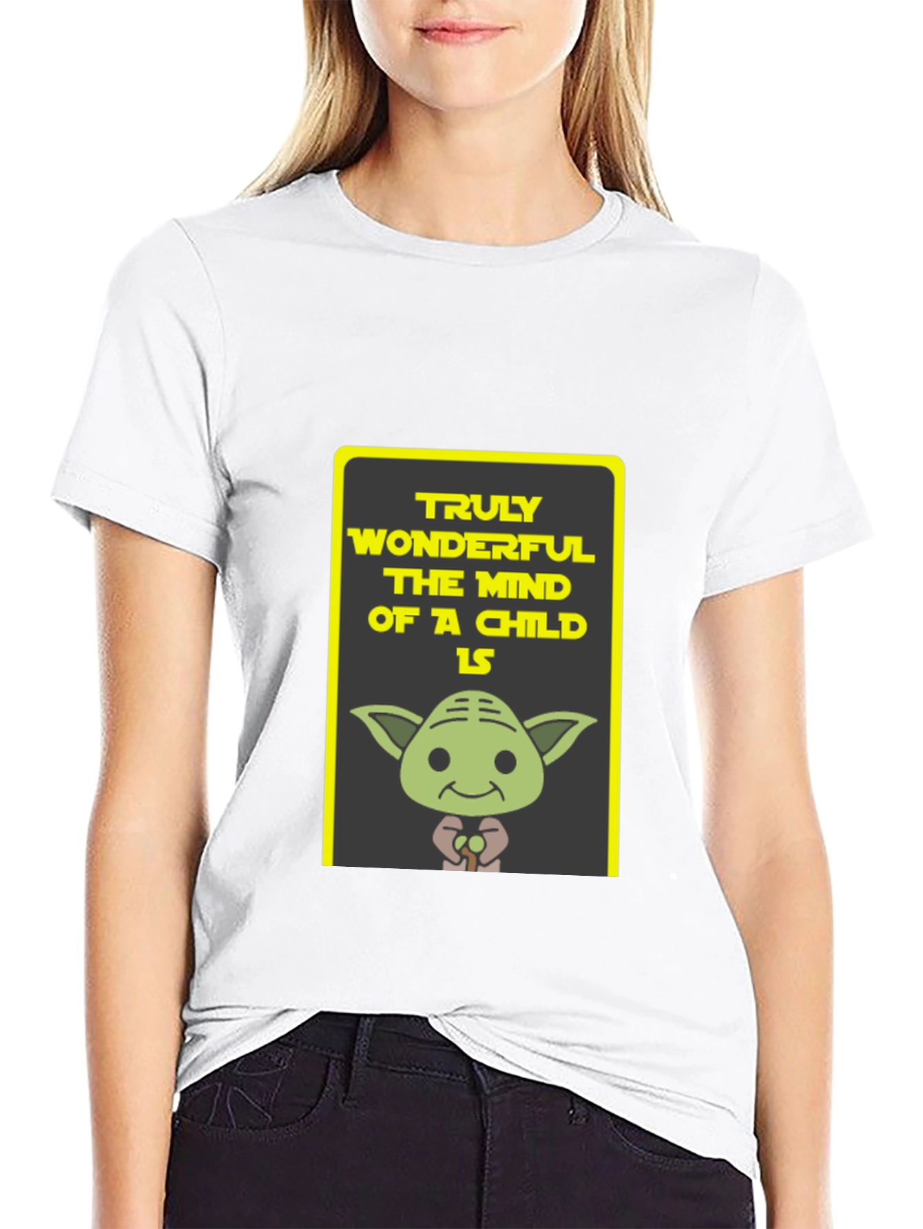 Yoda Truly Wonderful Graphic Black T-Shirt