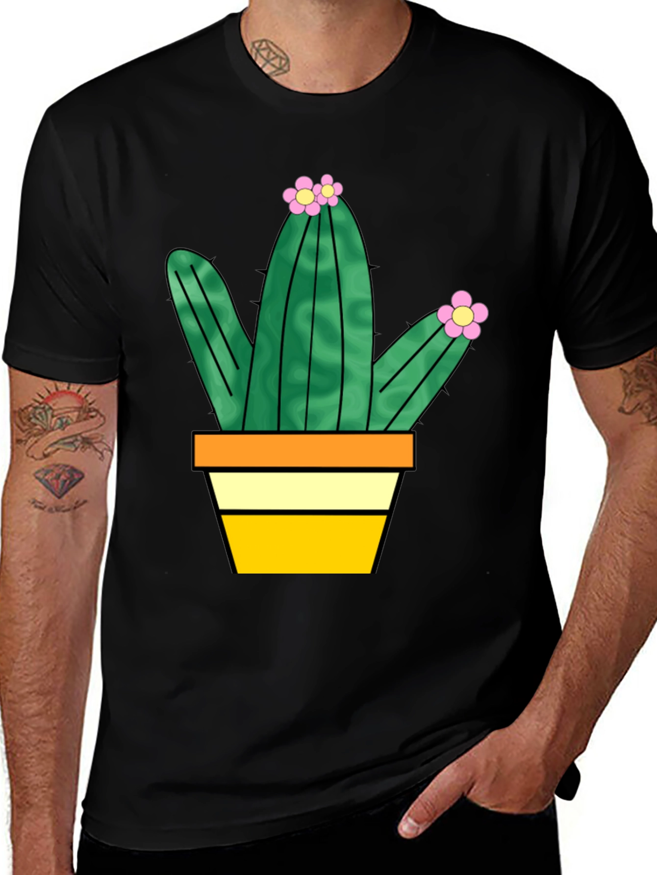 Cactus Graphic Tee - Trendy Potted Plant T-Shirt