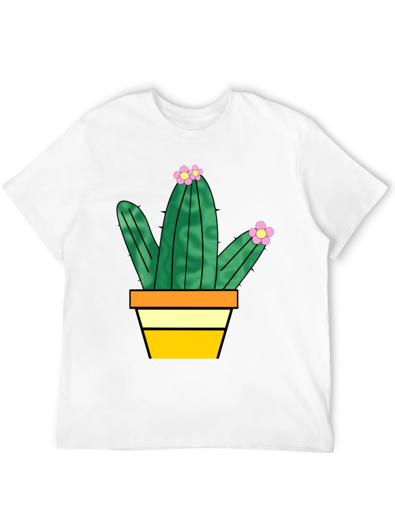 Cactus Graphic Tee - Trendy Potted Plant T-Shirt