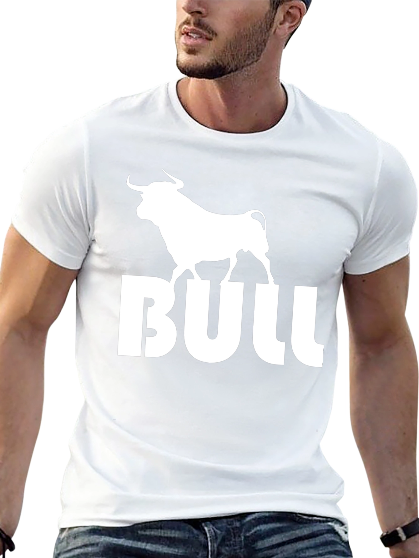 Bold Bull Graphic Tee - Black Cotton Blend