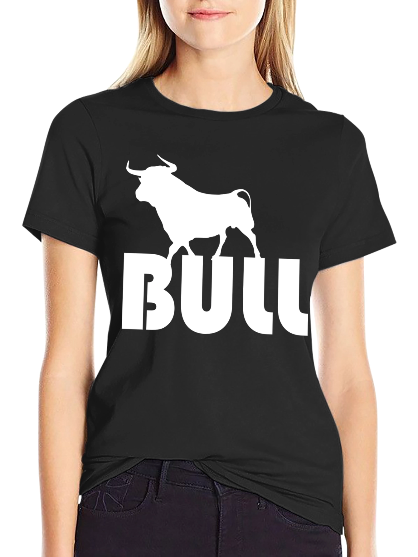 Bold Bull Graphic Tee - Black Cotton Blend