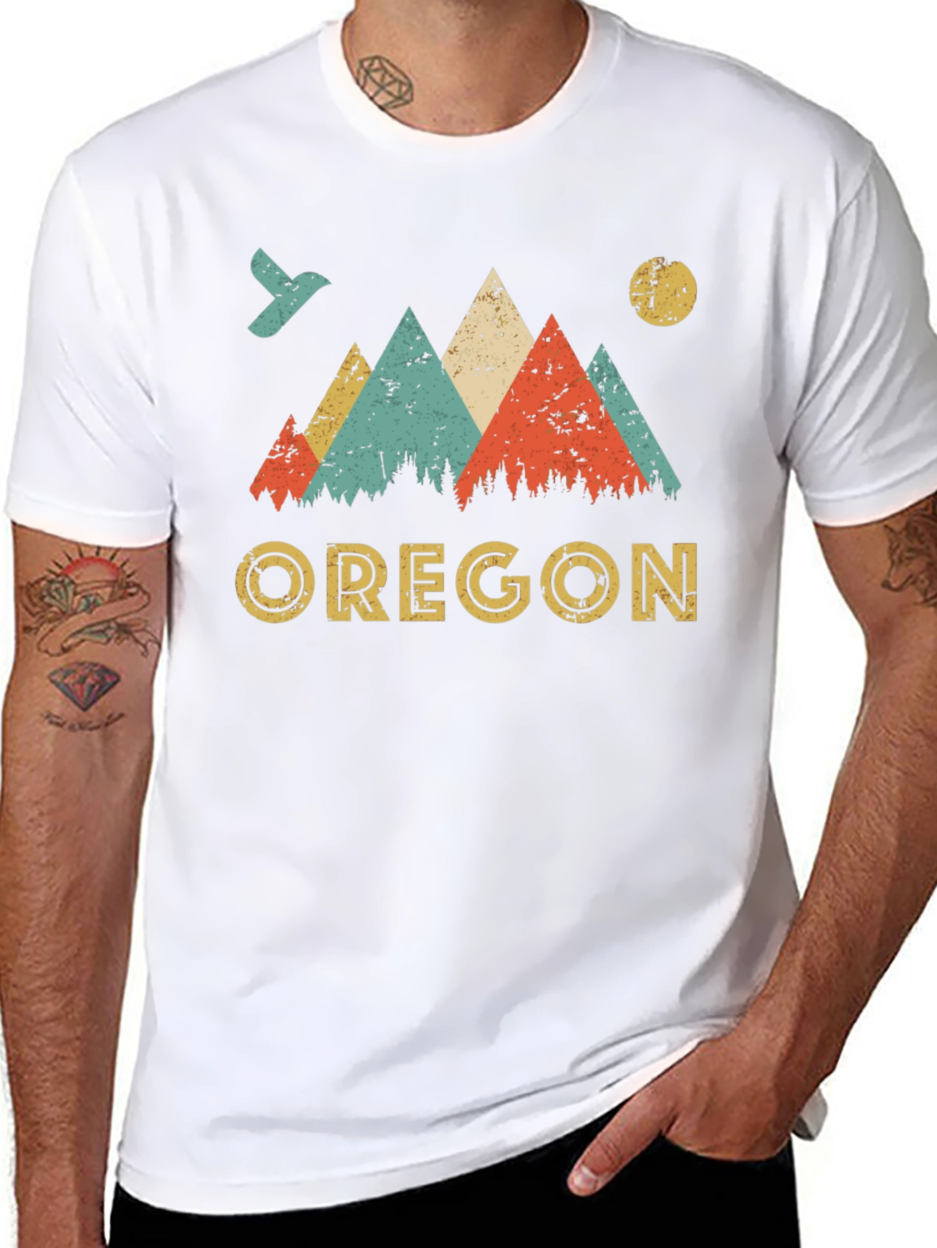 Oregon Mountains Retro Graphic T-Shirt
