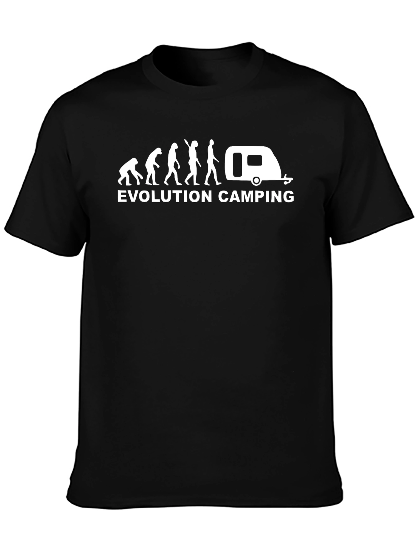 Evolution Camping Graphic T-Shirt - Black Cotton Tee