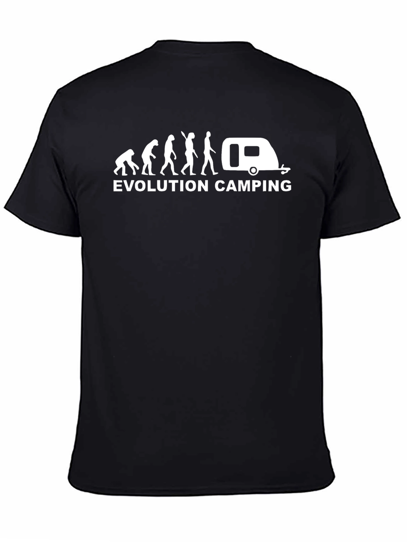 Evolution Camping Graphic T-Shirt - Black Cotton Tee