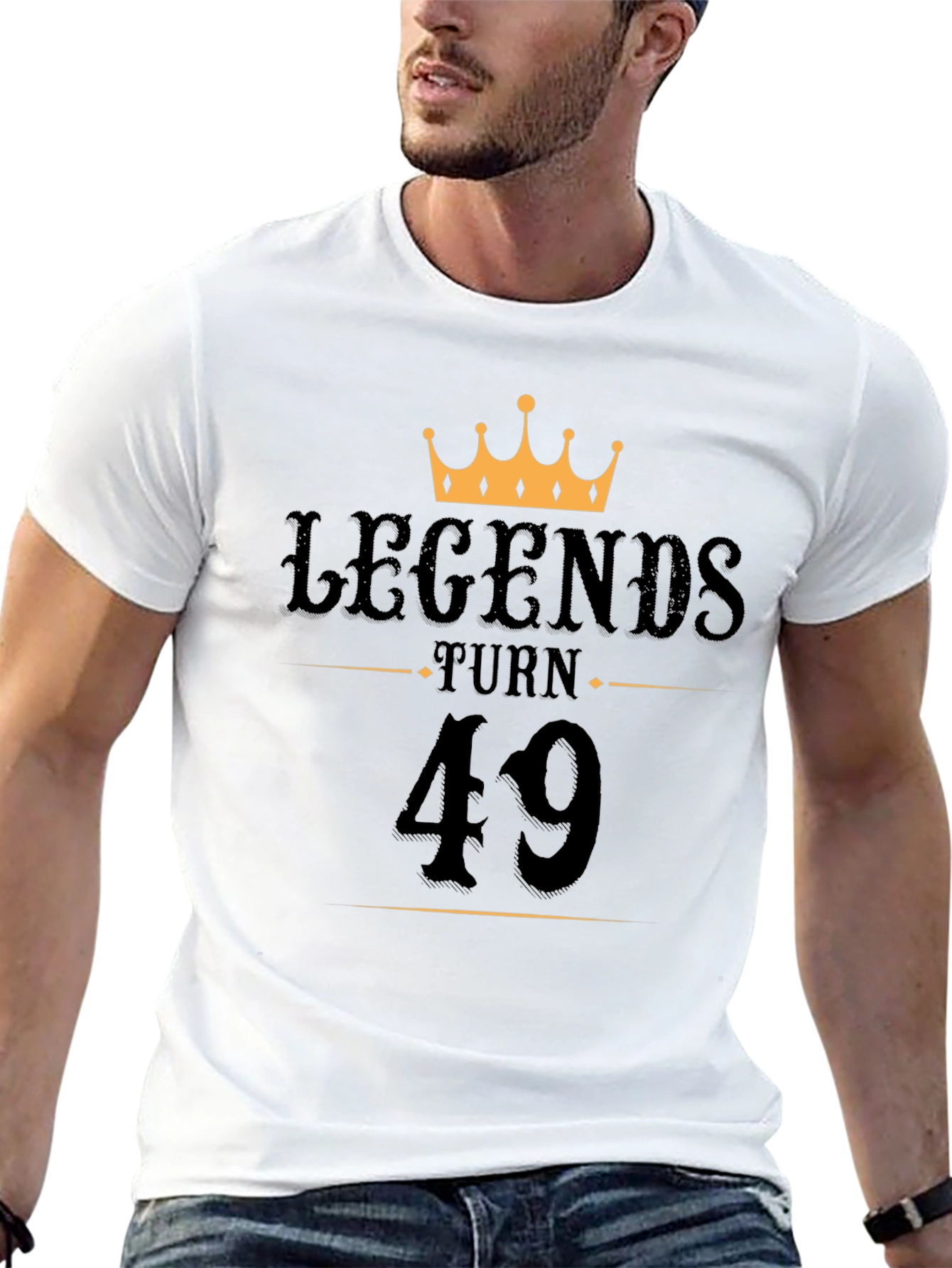 Legends Turn 49 Black Graphic T-Shirt
