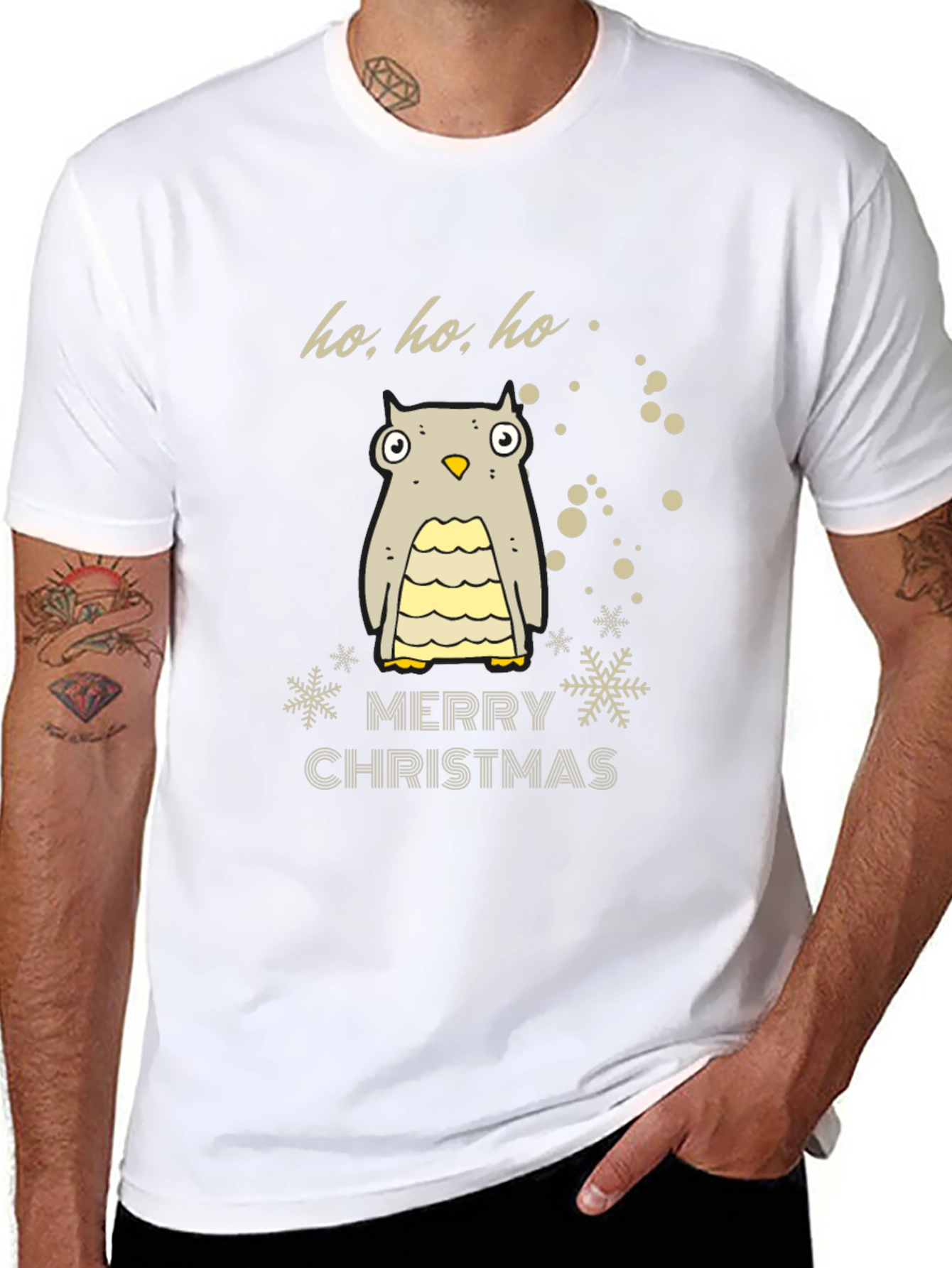 Festive Owl Merry Christmas Holiday T-Shirt