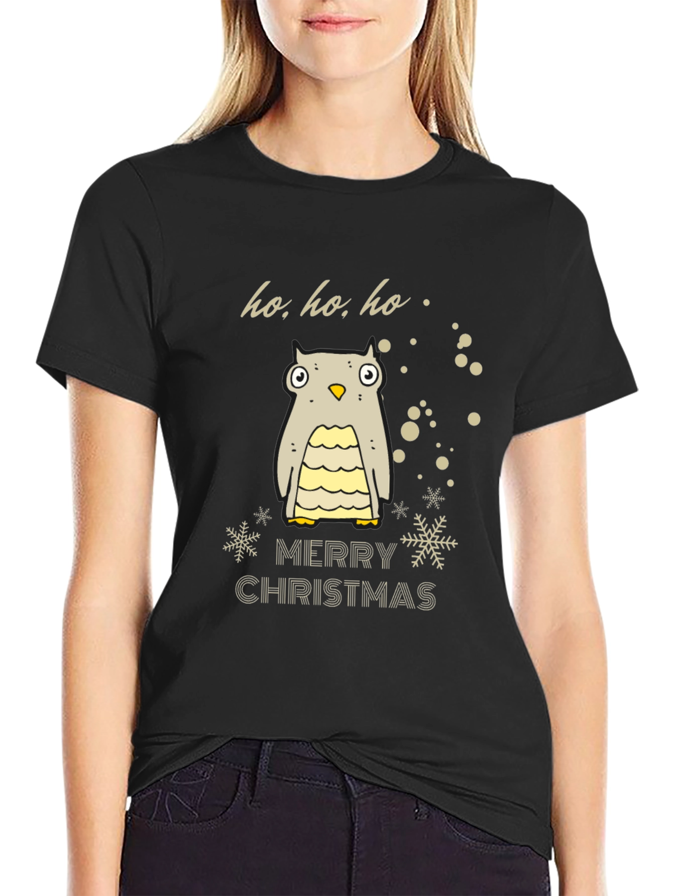 Festive Owl Merry Christmas Holiday T-Shirt