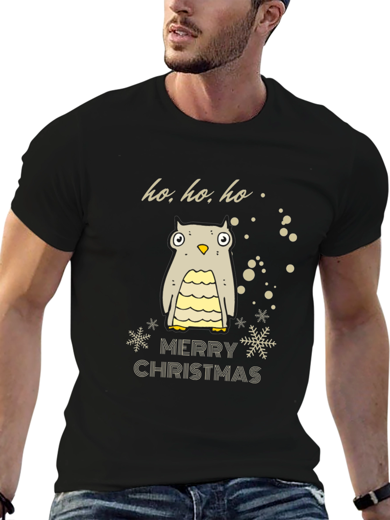 Festive Owl Merry Christmas Holiday T-Shirt