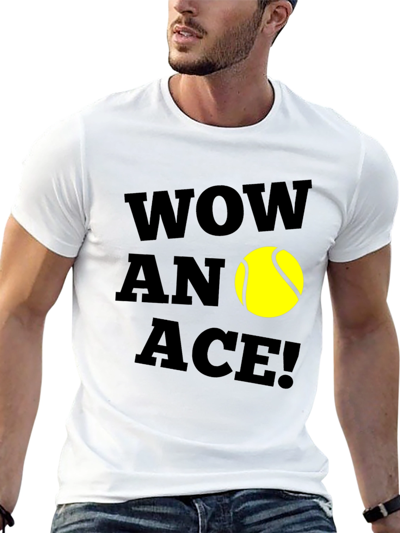 Wow An Ace! Tennis Graphic T-Shirt