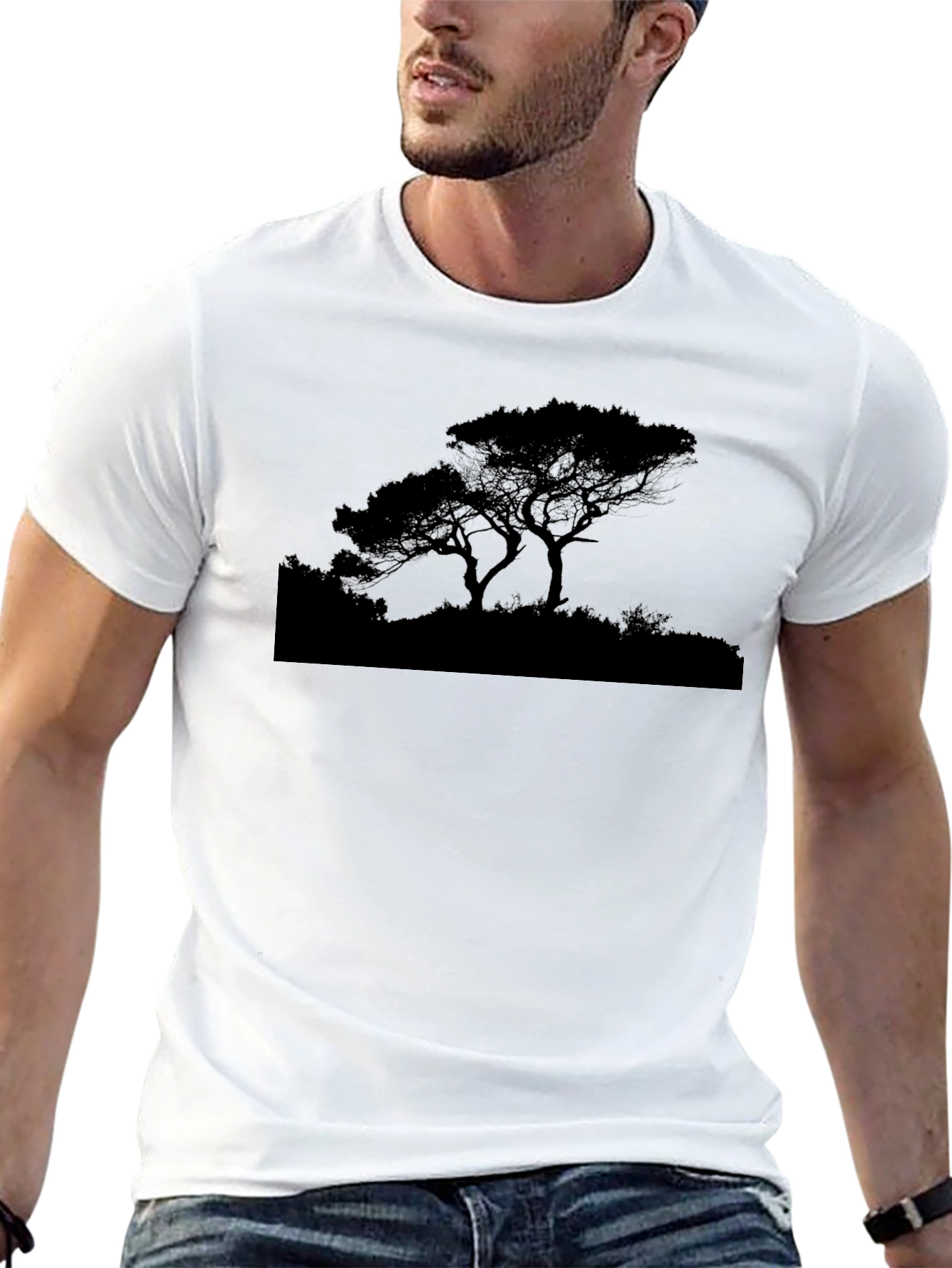 Black Tree Silhouette Graphic Tee