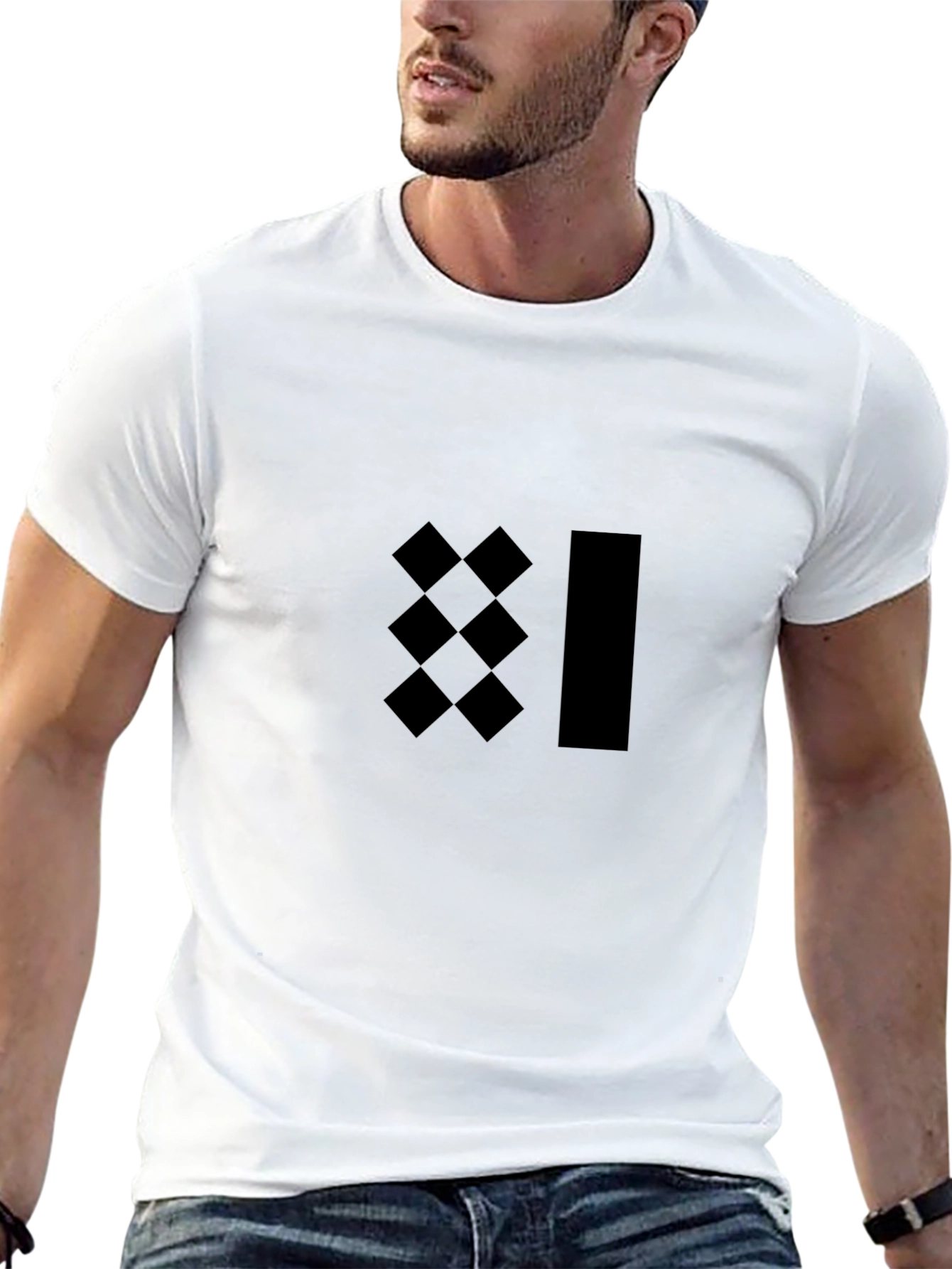 Modern Graphic Tee - Black Minimalist Design