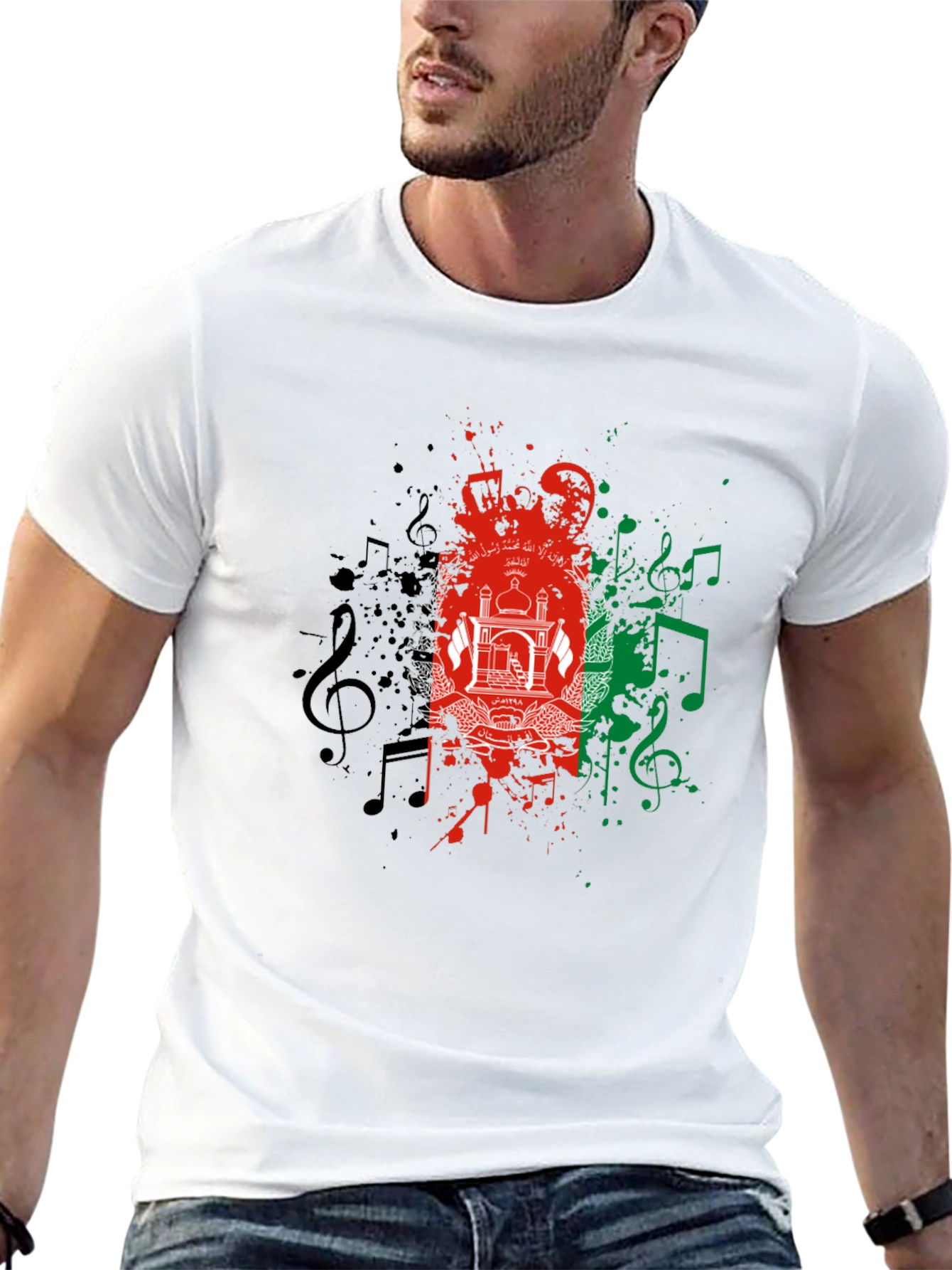 Afghanistan Flag Music T-Shirt - Stylish Graphic Tee