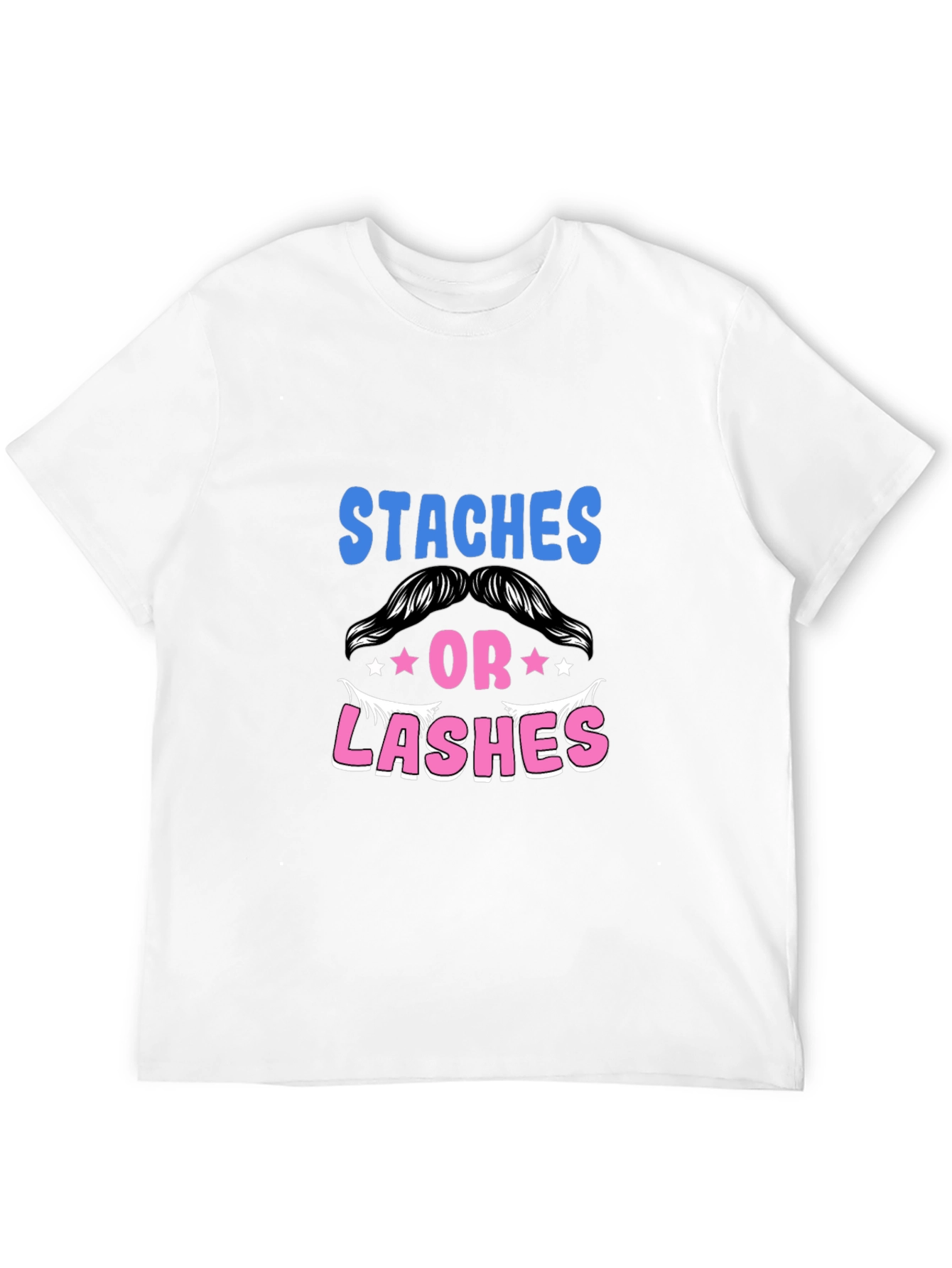 Staches or Lashes Gender Reveal T-Shirt