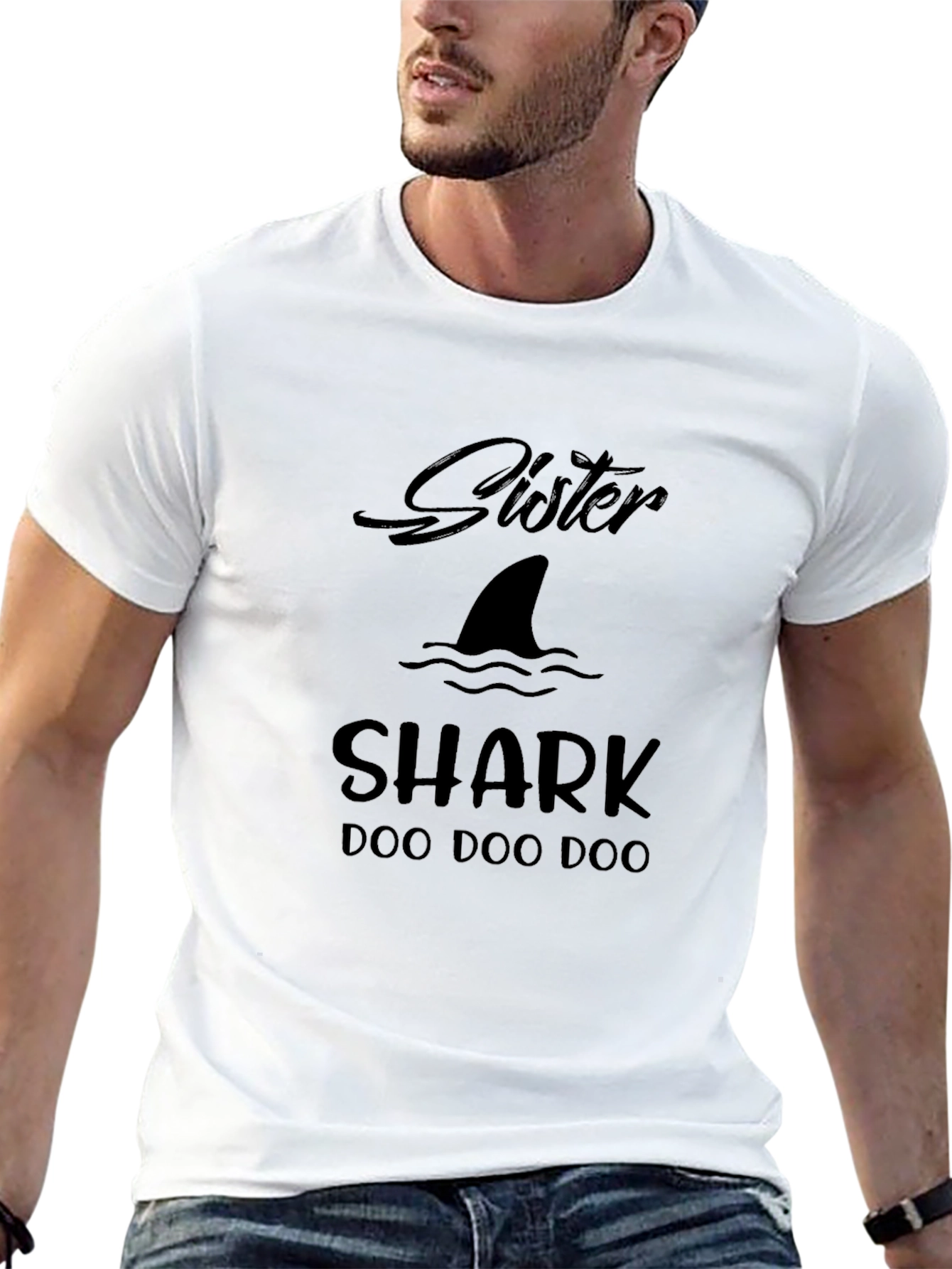 Sister Shark Doo Doo Doo Funny Graphic Tee