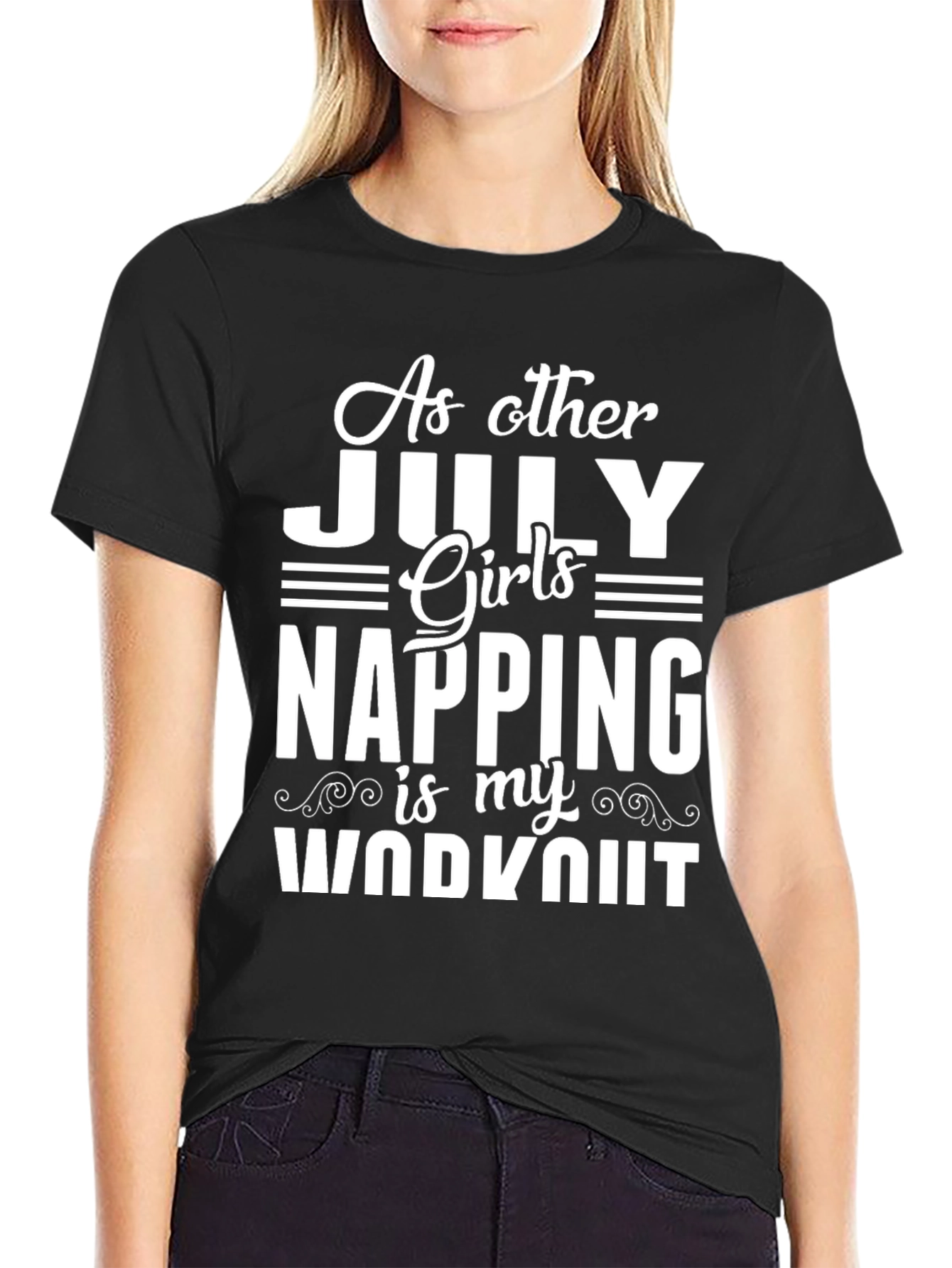 July Girls Napping Workout Black T-Shirt