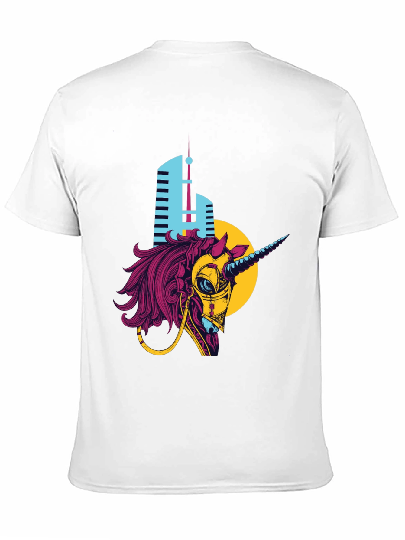 Cyberpunk Unicorn Graphic T-Shirt - Black