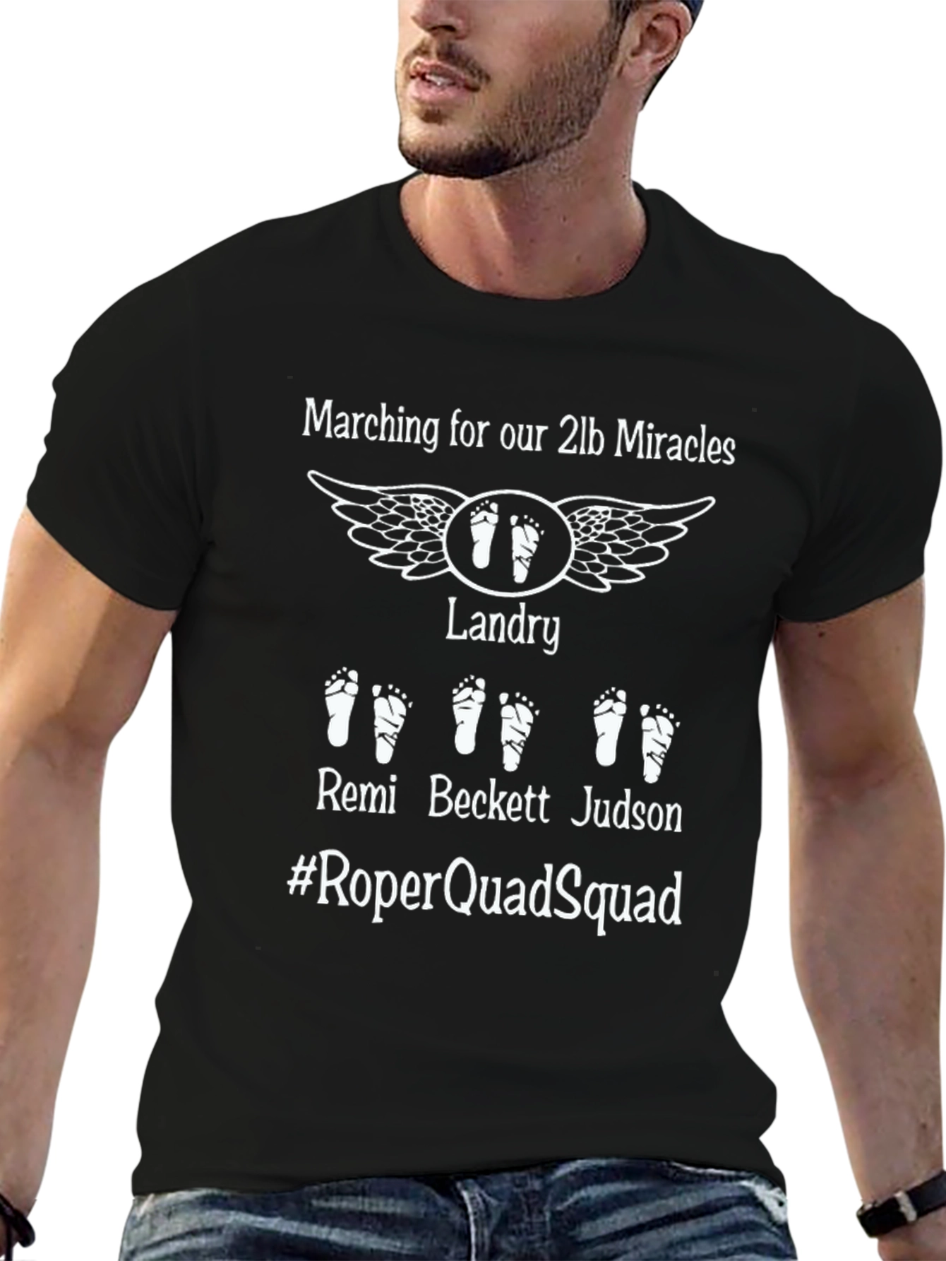 Quadruplet Baby T-Shirt: Marching for 2lb Miracles